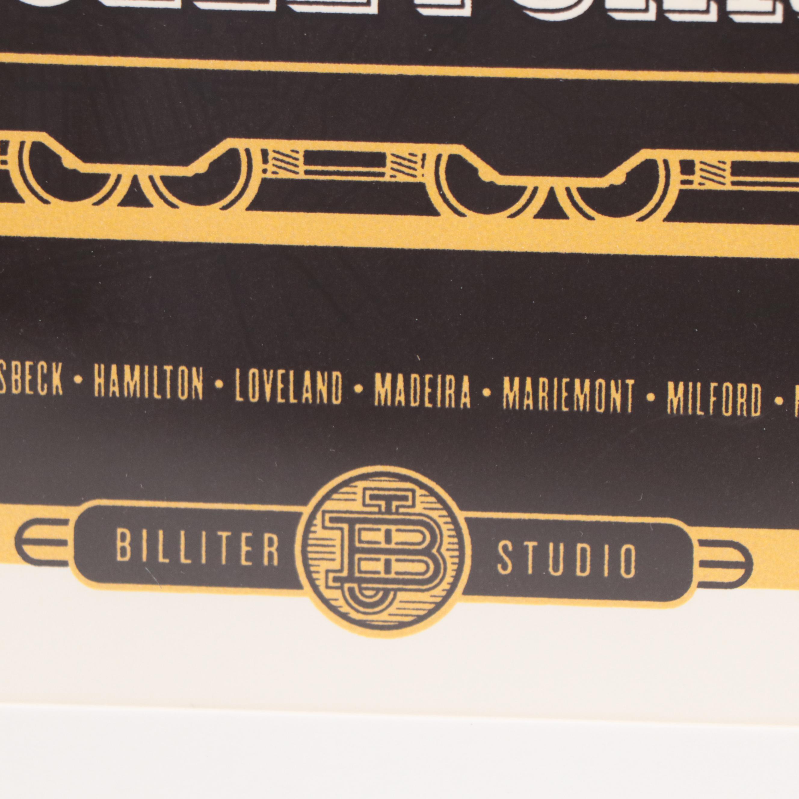 James Billiter Serigraph "Cincinnati Trolleycars"