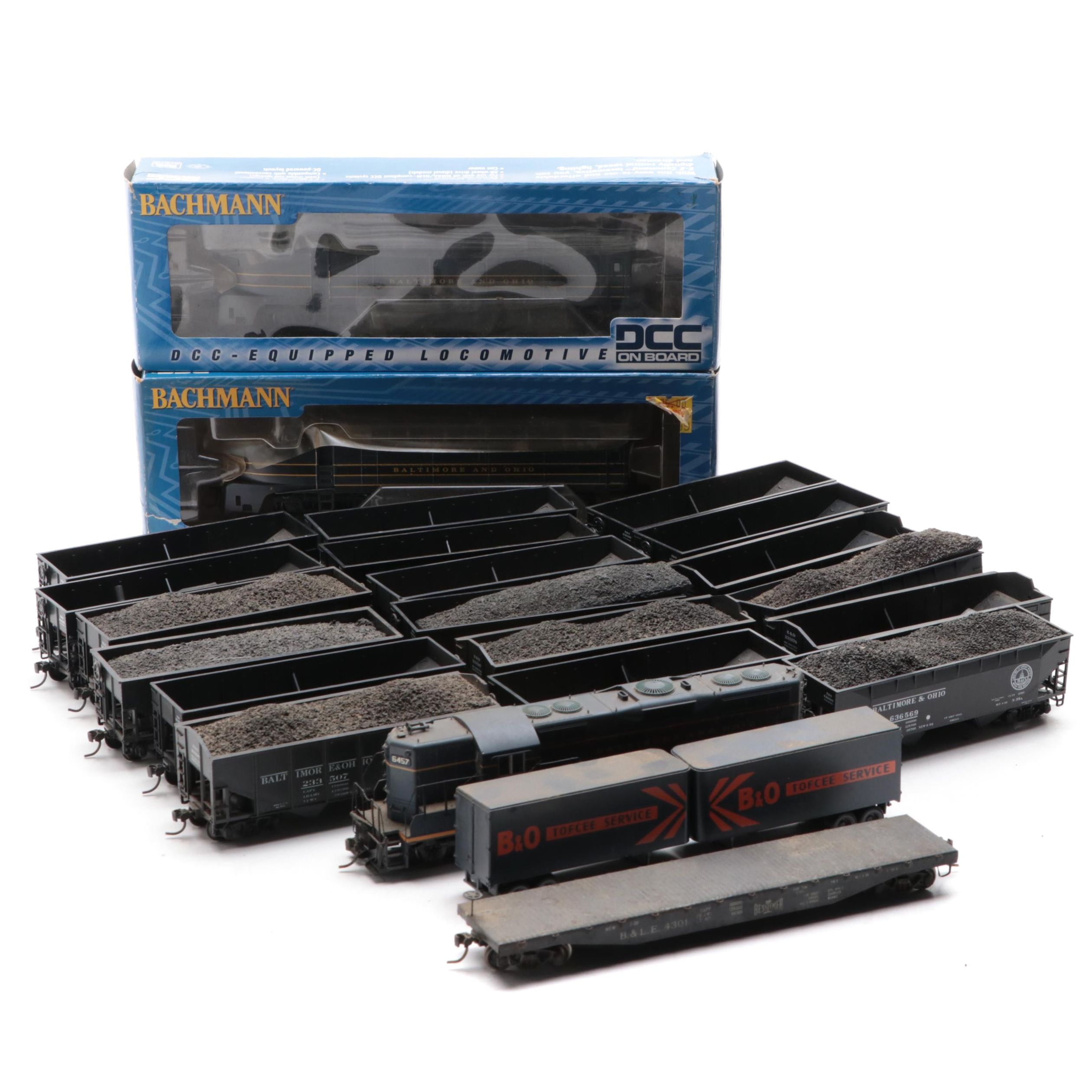 Bachmann Baltimore and Ohio Locomotives with Coal and Other Cars