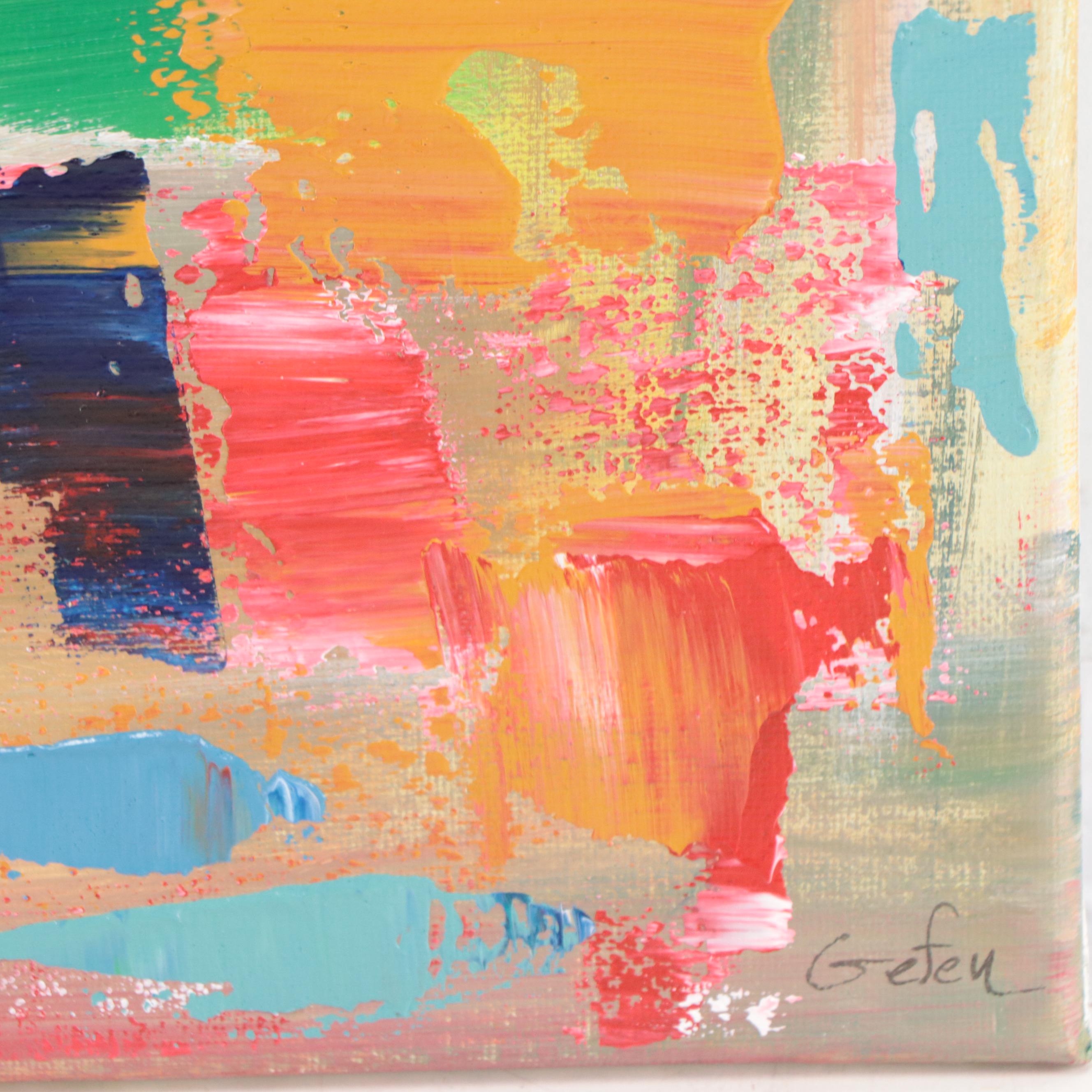 Saul Gefen Abstract Acrylic Painting, 2023