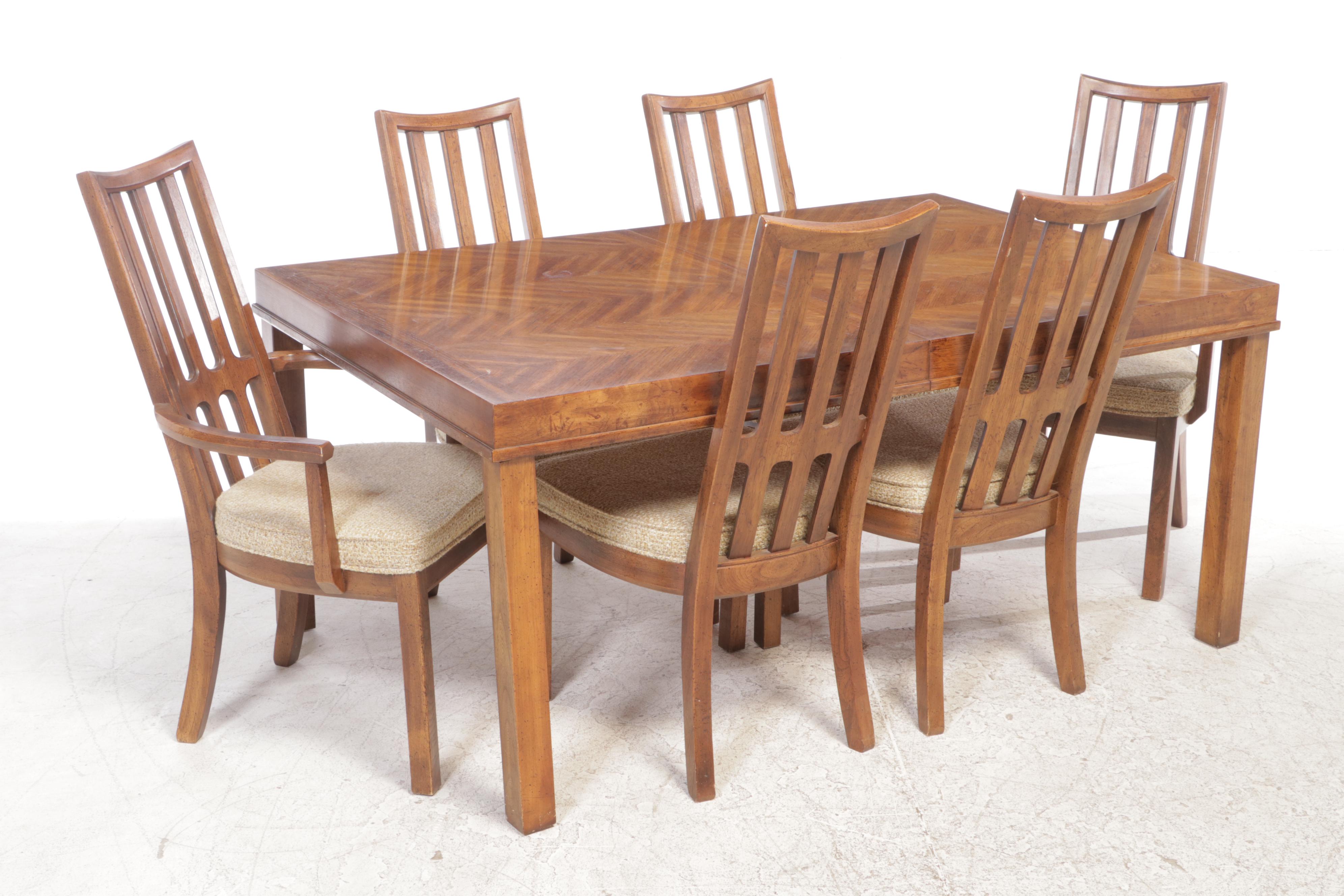 Seven-Piiece American of Martinsville Oak Dining Set