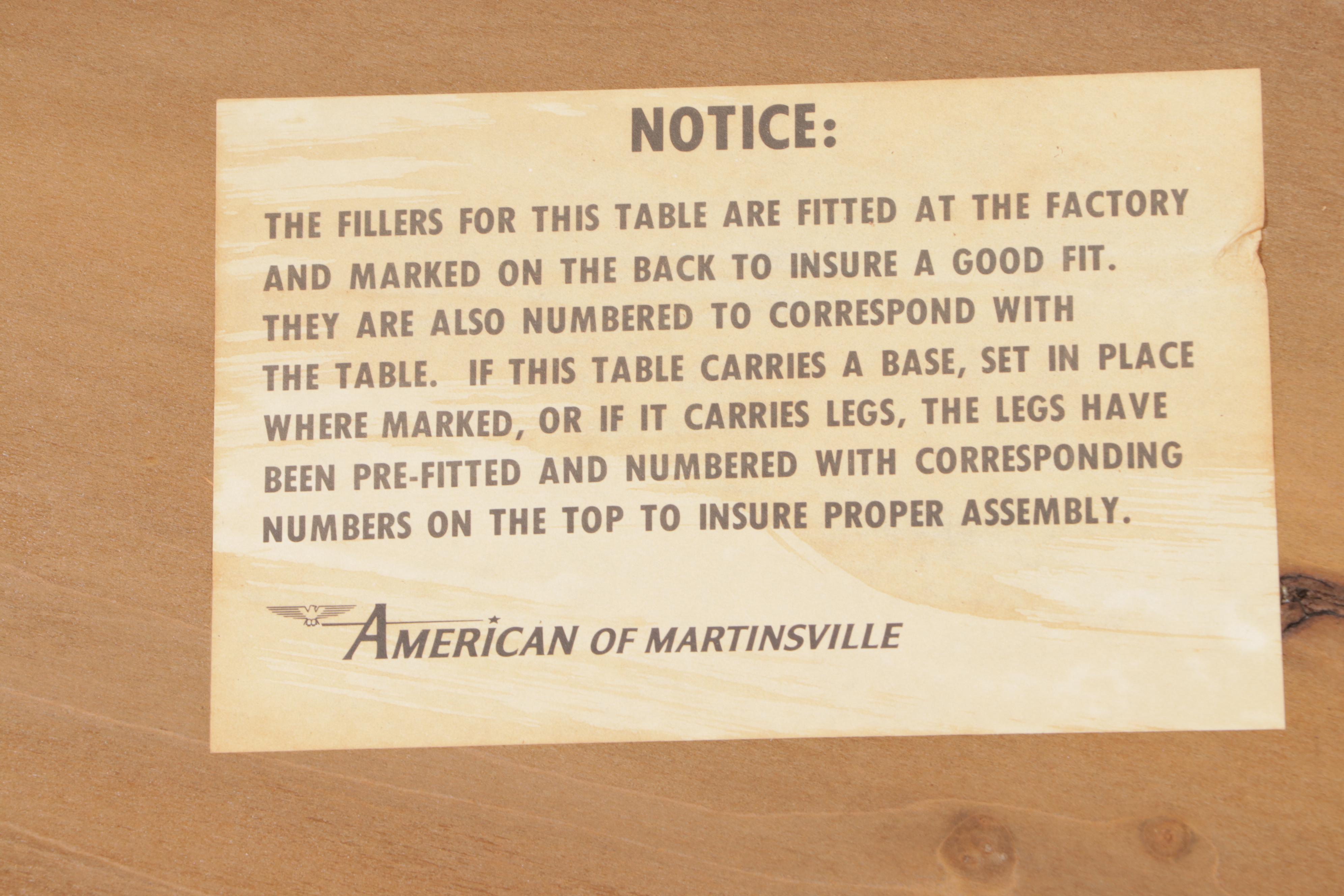 Seven-Piiece American of Martinsville Oak Dining Set