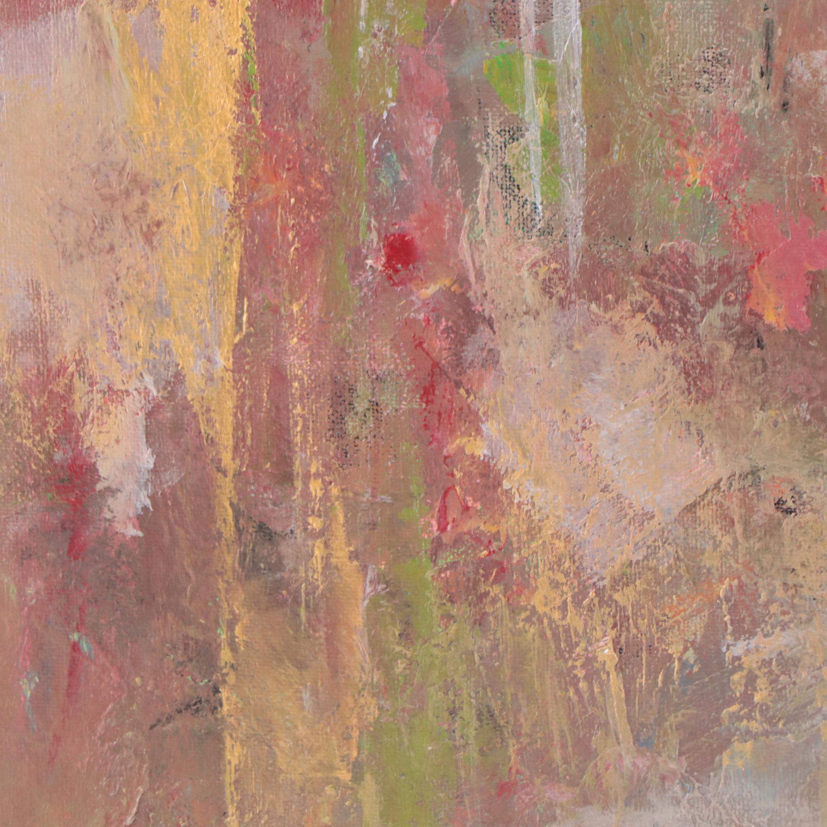 Saul Gefen Acrylic Painting "Sunset by the Lake," 2023