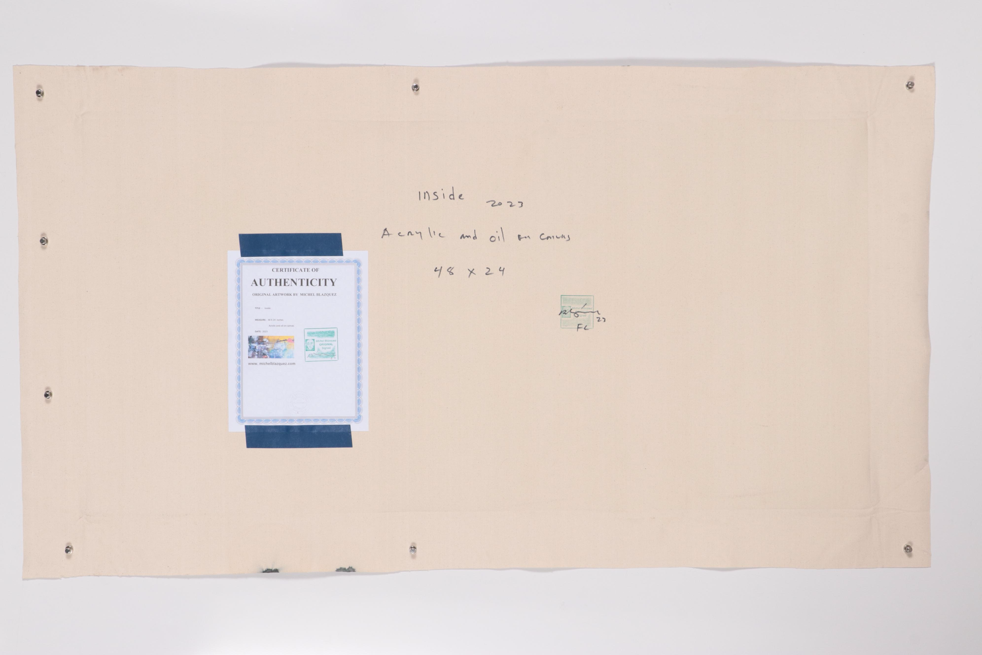 Michel Blázquez Large-Scale Acrylic and Oil Painting "Inside," 2023