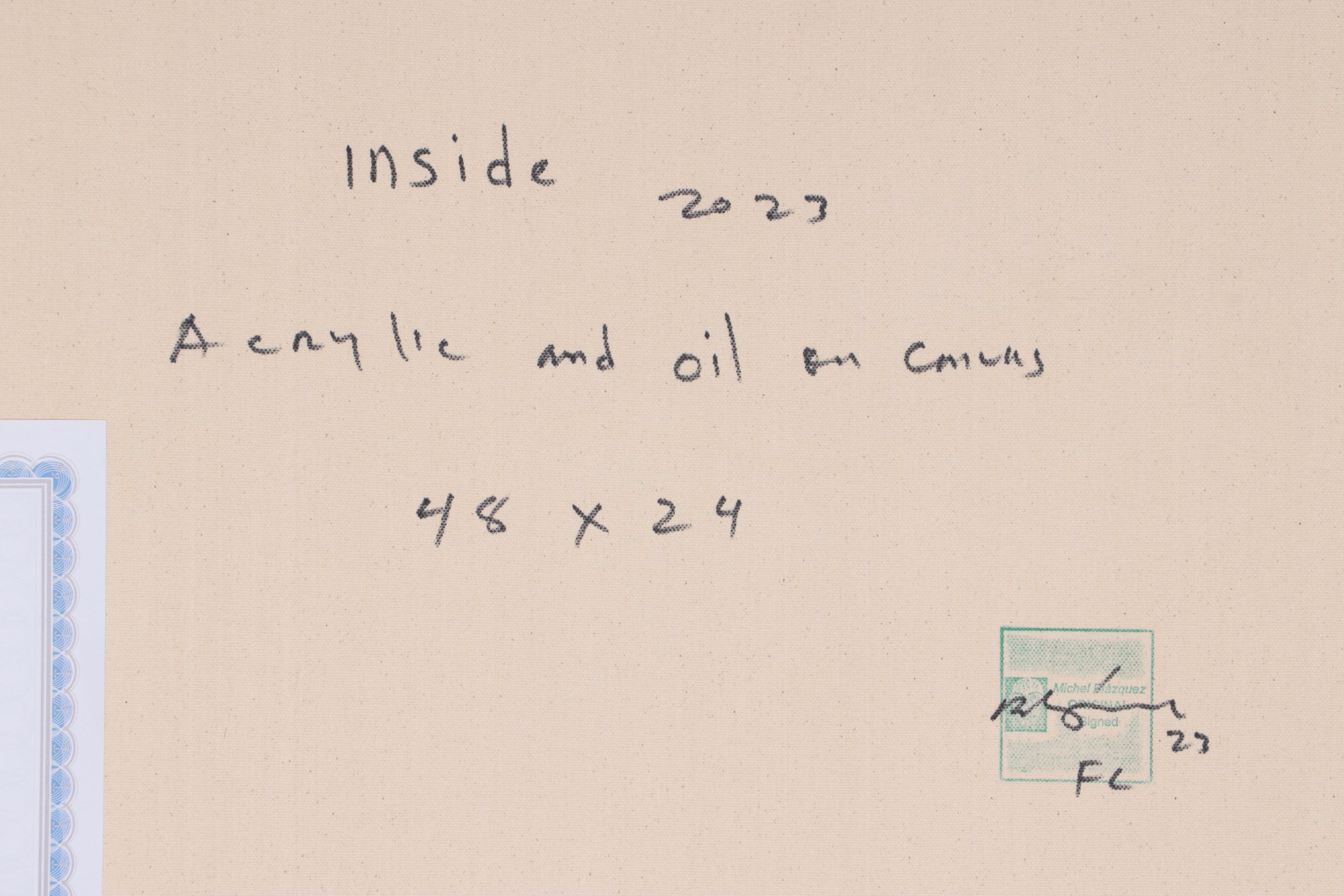 Michel Blázquez Large-Scale Acrylic and Oil Painting "Inside," 2023