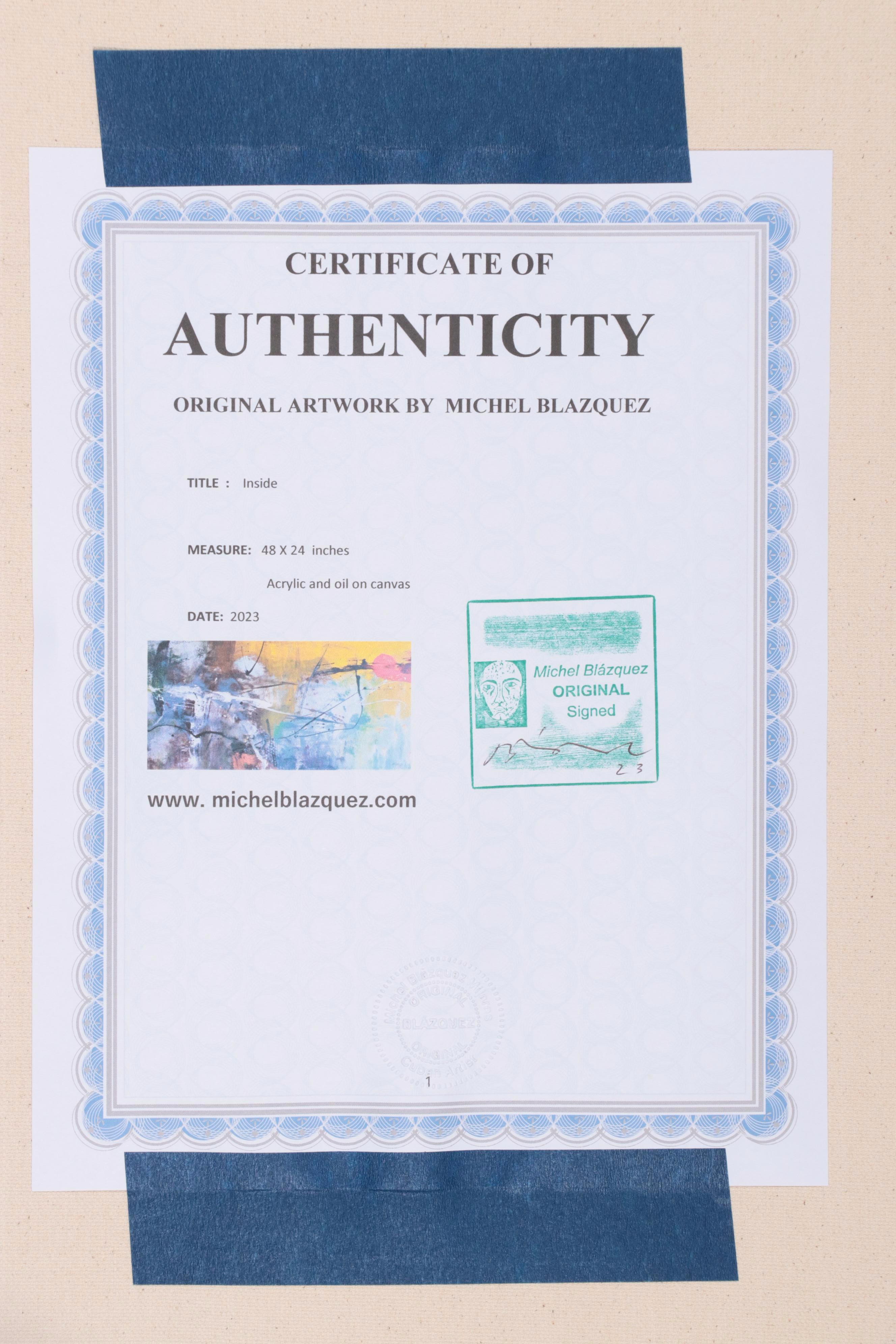 Michel Blázquez Large-Scale Acrylic and Oil Painting "Inside," 2023