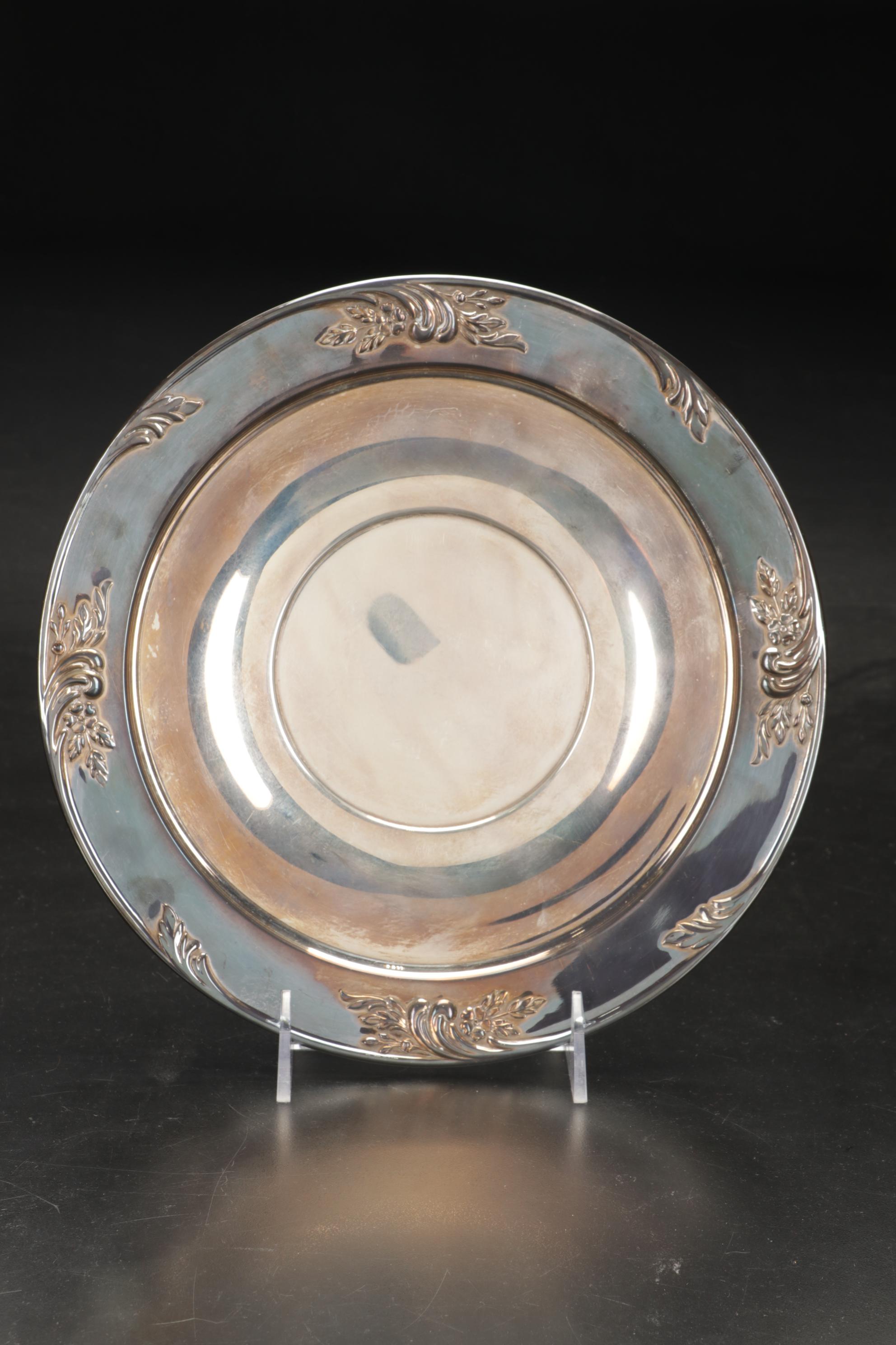 Frank M. Whiting "Rose of Sharon" Sterling Plate with American Weighted Silver