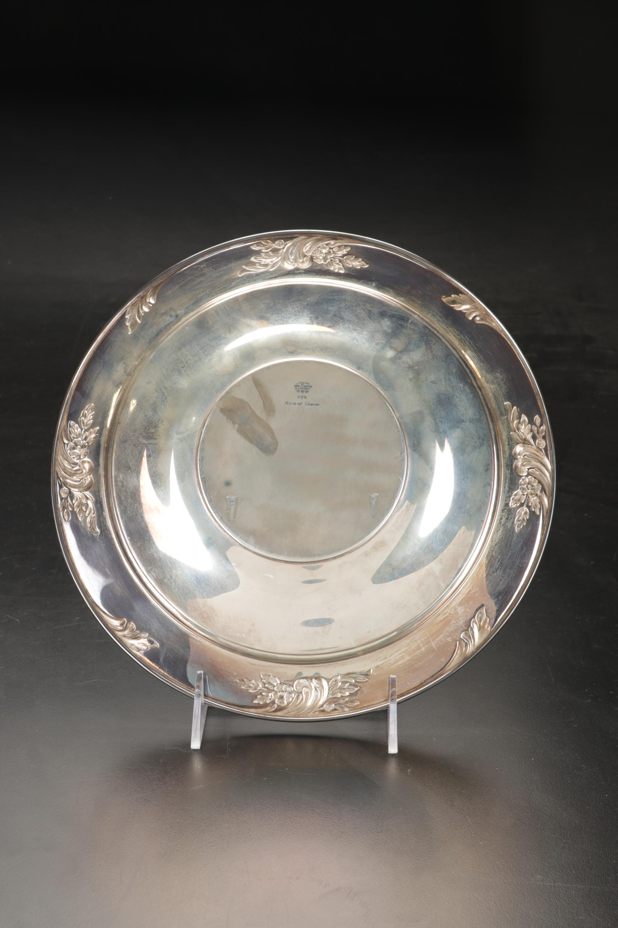 Frank M. Whiting "Rose of Sharon" Sterling Plate with American Weighted Silver