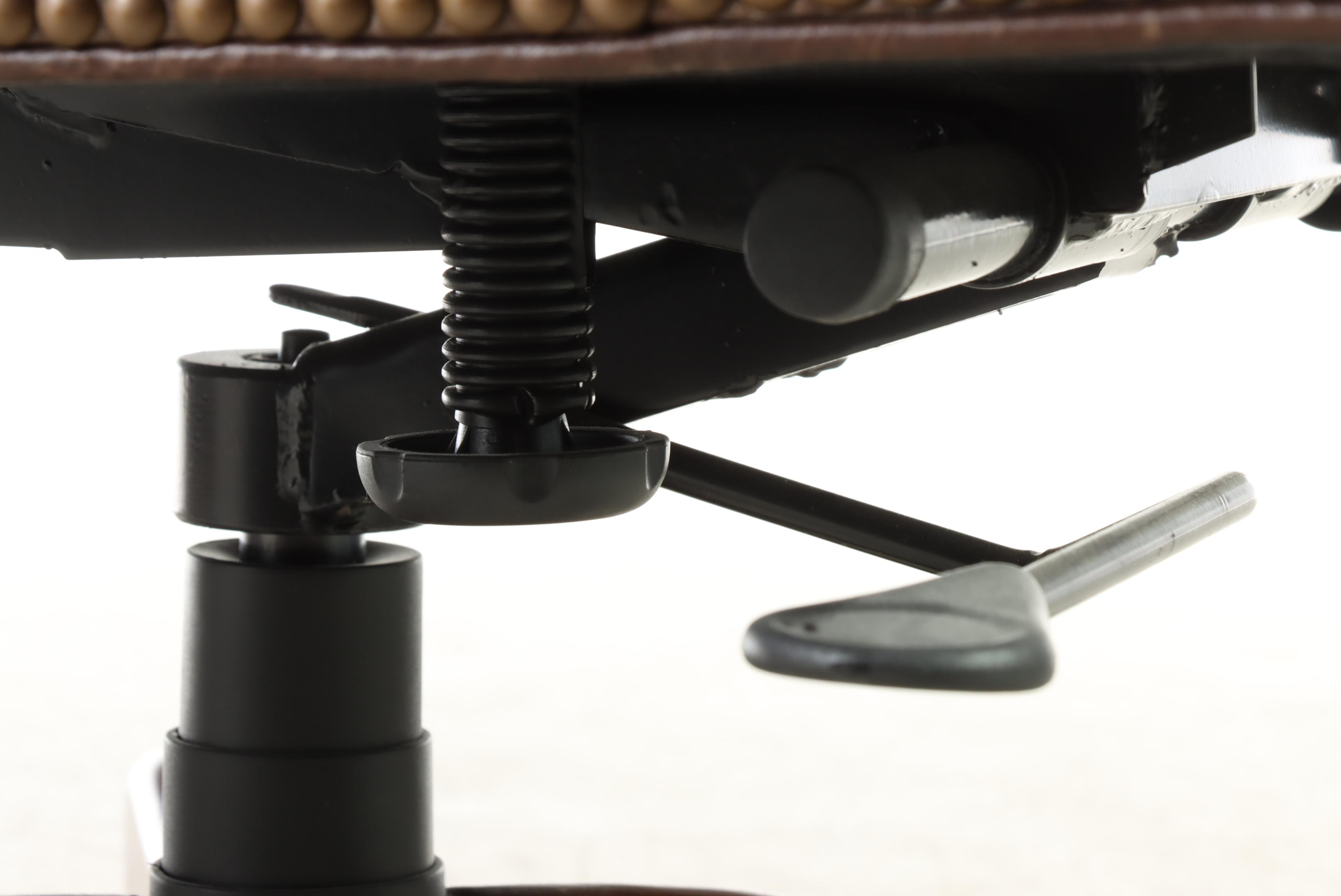 Hooker Furniture Brown Leather Swivel-Tilt Adjustable Desk Chair with Nailheads