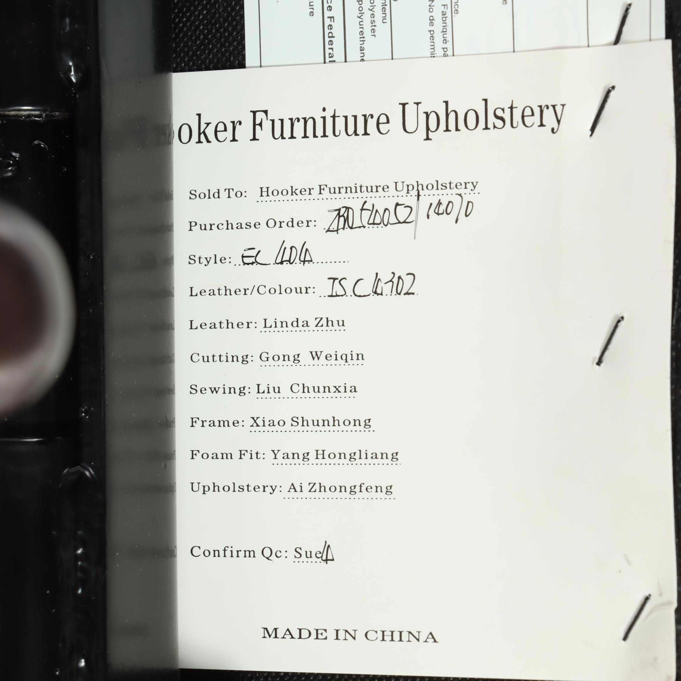 Hooker Furniture Brown Leather Swivel-Tilt Adjustable Desk Chair with Nailheads