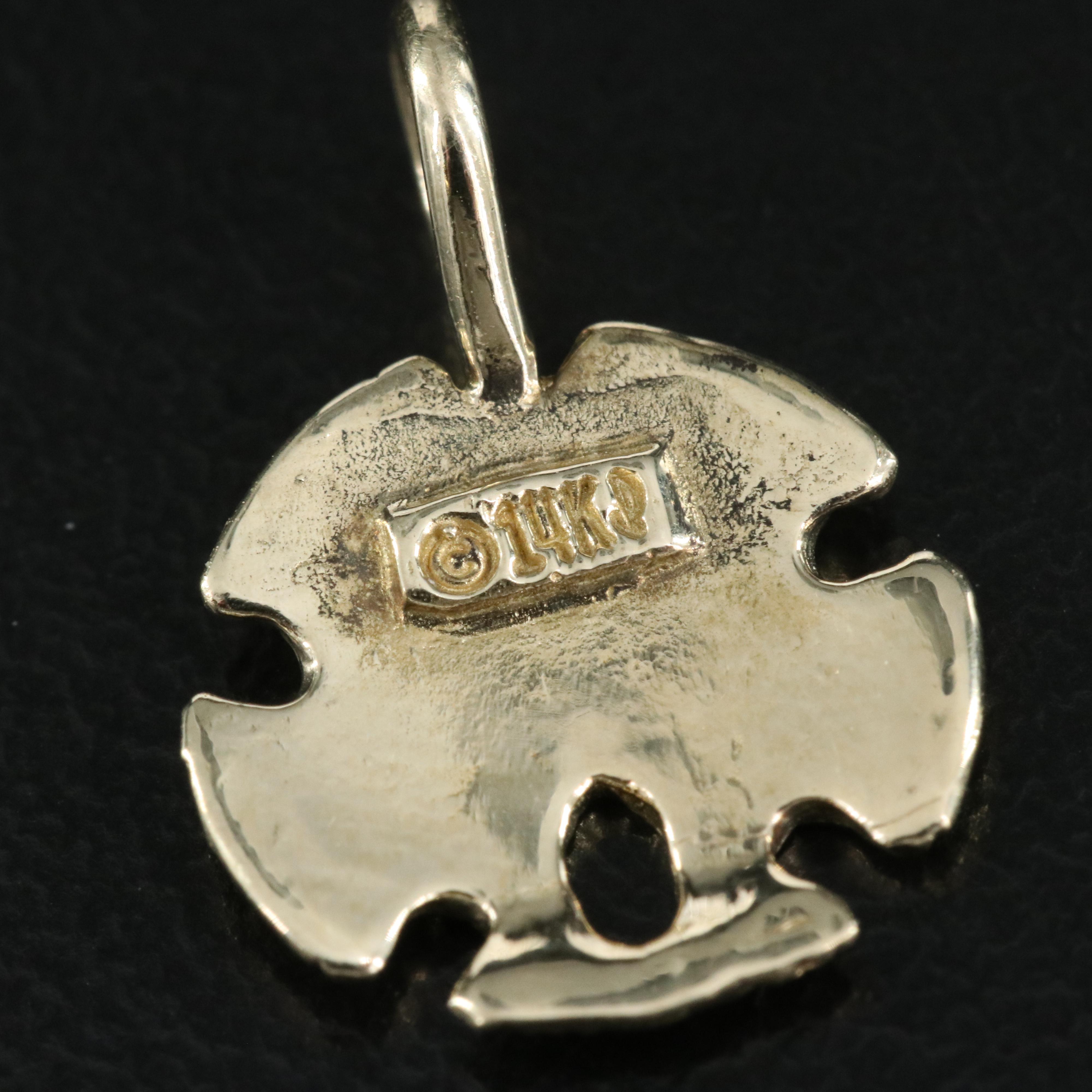 14K Sand Dollar Pendant