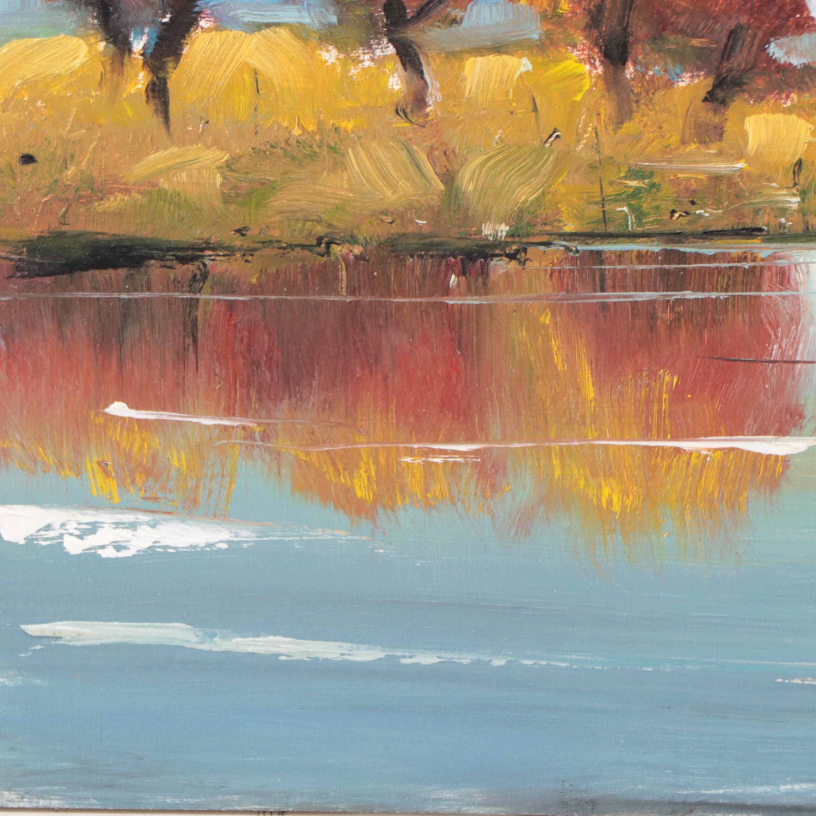 Stephen Hedgepeth Landscape Oil Painting "Fall River," 21st Century
