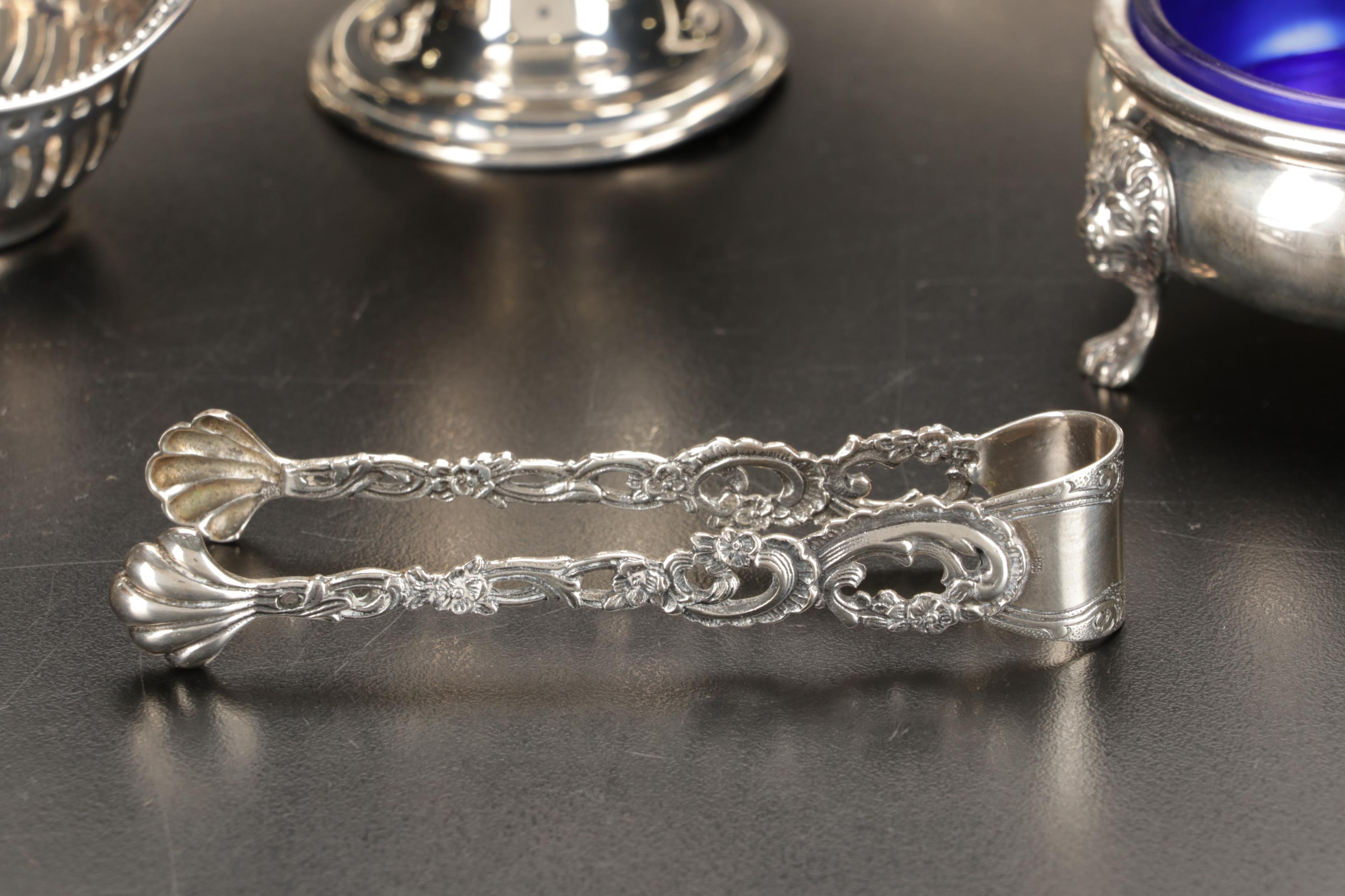 Hunt Silver Co. Lucky Sterling Silver Platter with Gorham and Other Tableware