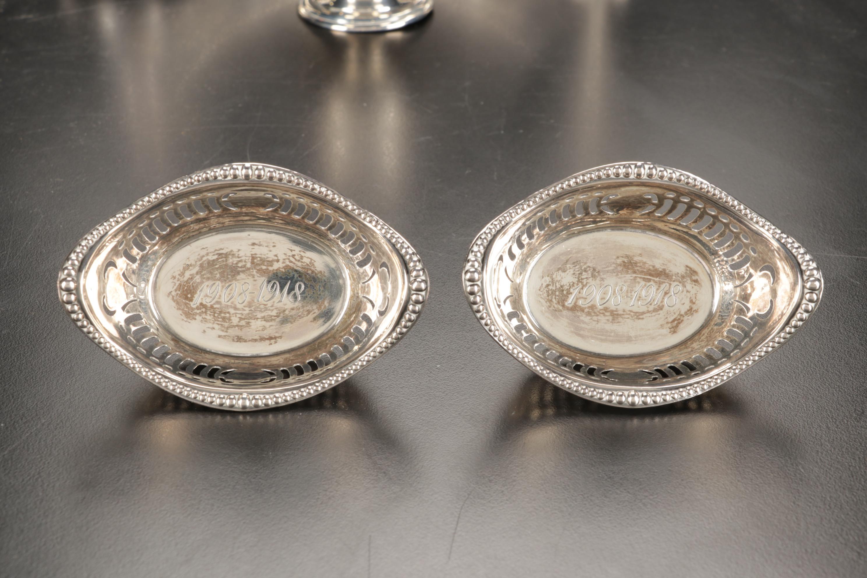 Hunt Silver Co. Lucky Sterling Silver Platter with Gorham and Other Tableware