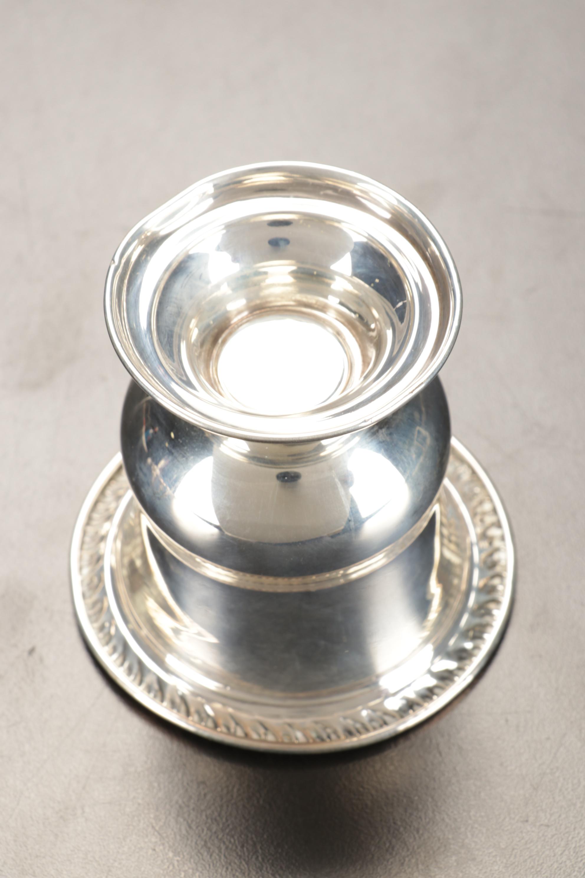 Hunt Silver Co. Lucky Sterling Silver Platter with Gorham and Other Tableware