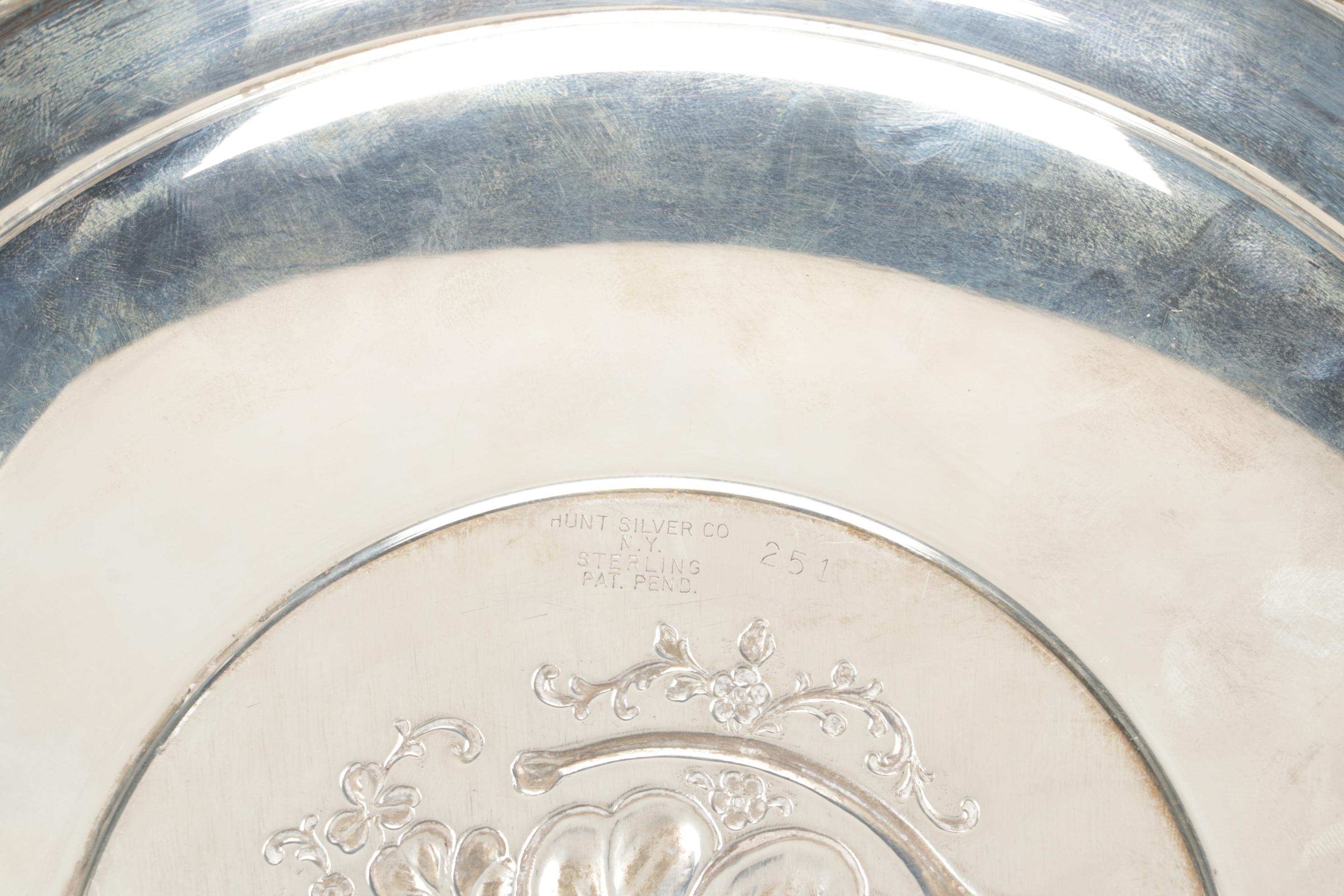 Hunt Silver Co. Lucky Sterling Silver Platter with Gorham and Other Tableware