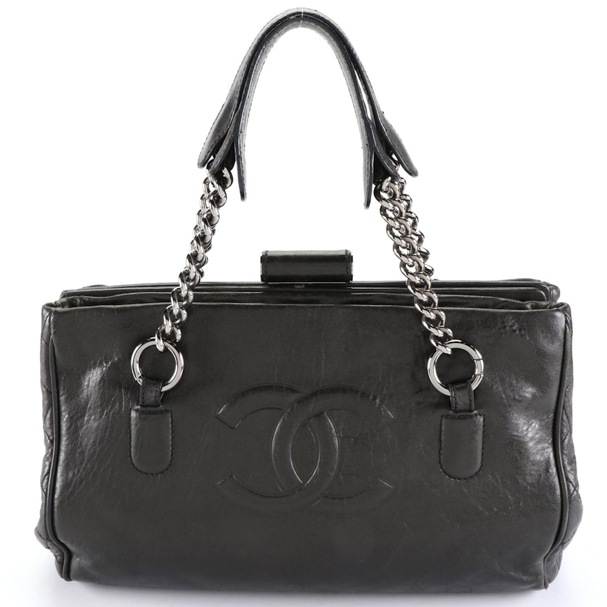 Chanel CC Perfect Day Tote in Crinkled Calfskin with Quilted Detail