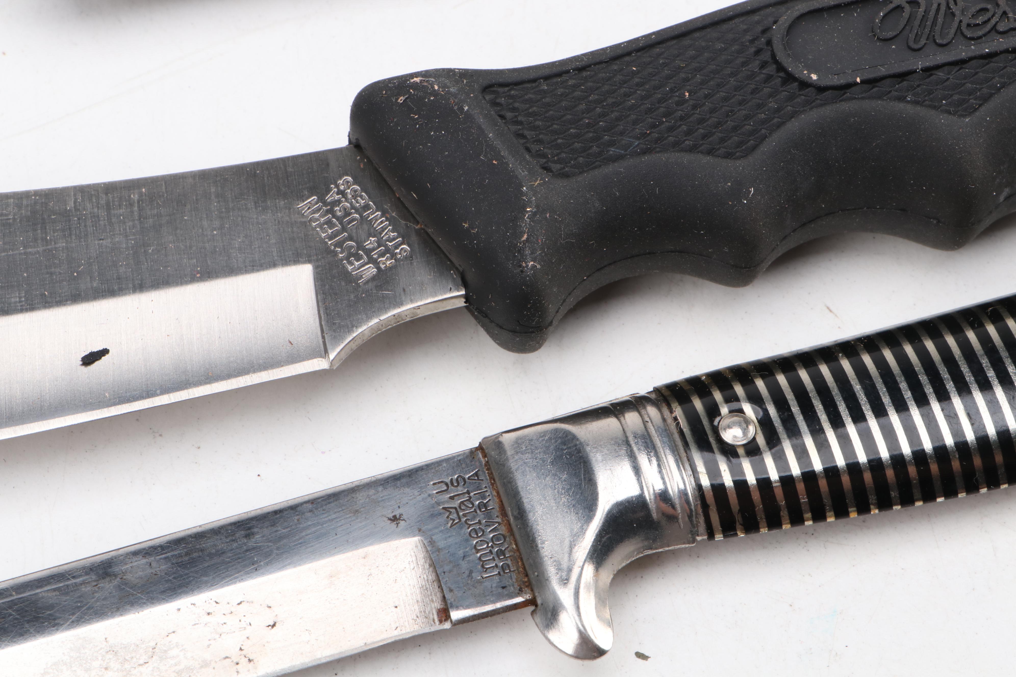 Collection of Five Fixed Blade Knives Including CRKT Wind River