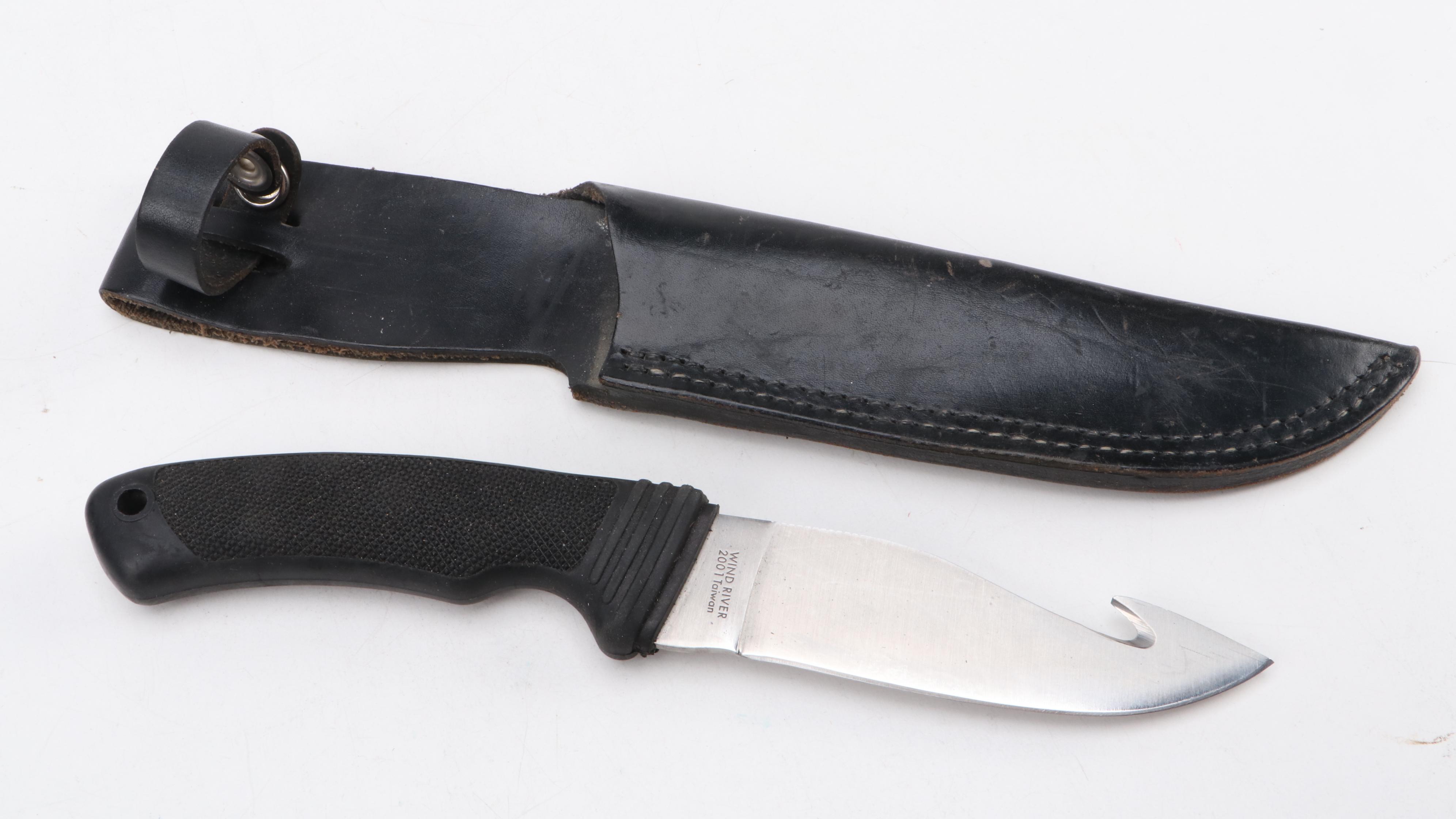 Collection of Five Fixed Blade Knives Including CRKT Wind River