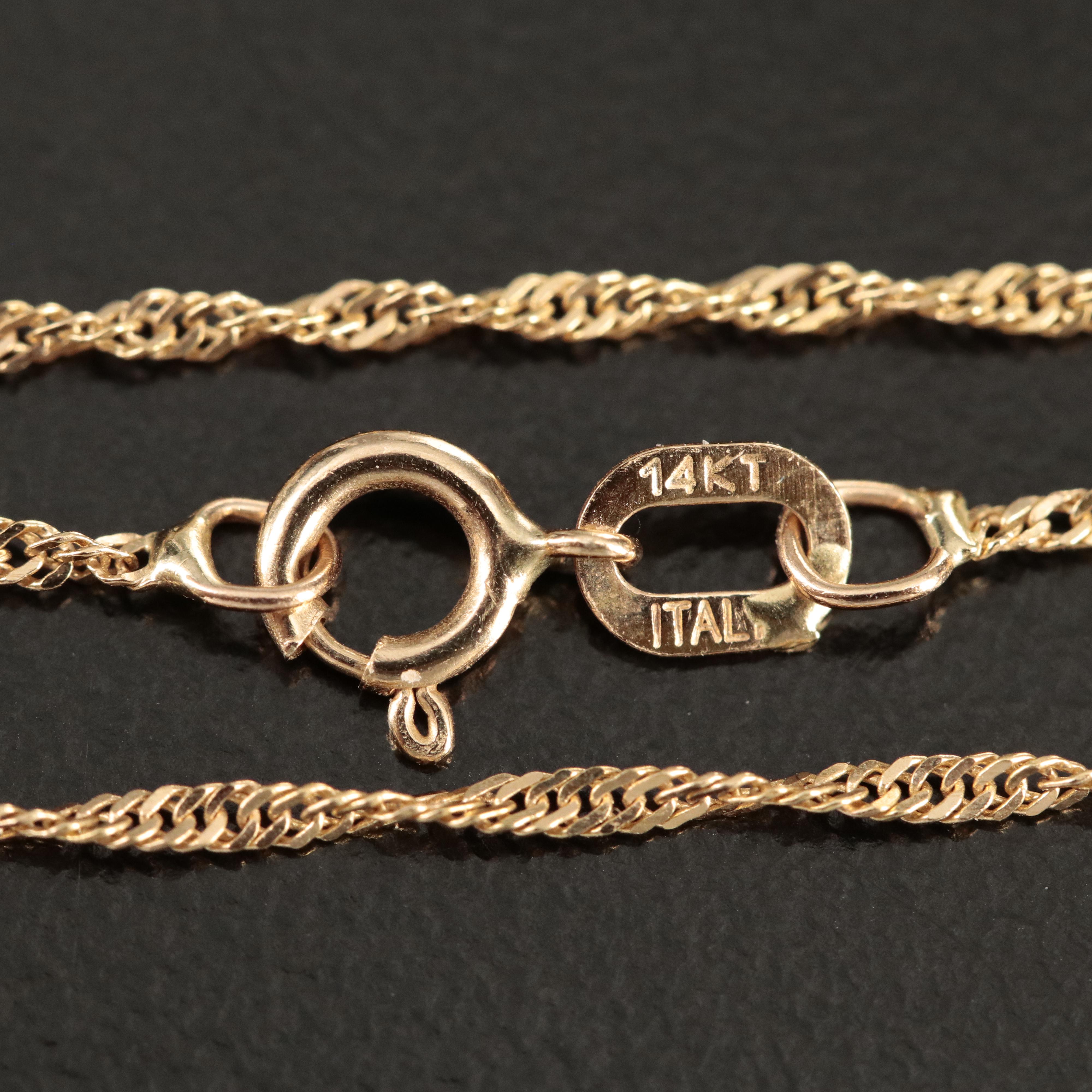 14K Singapore Chain Necklace