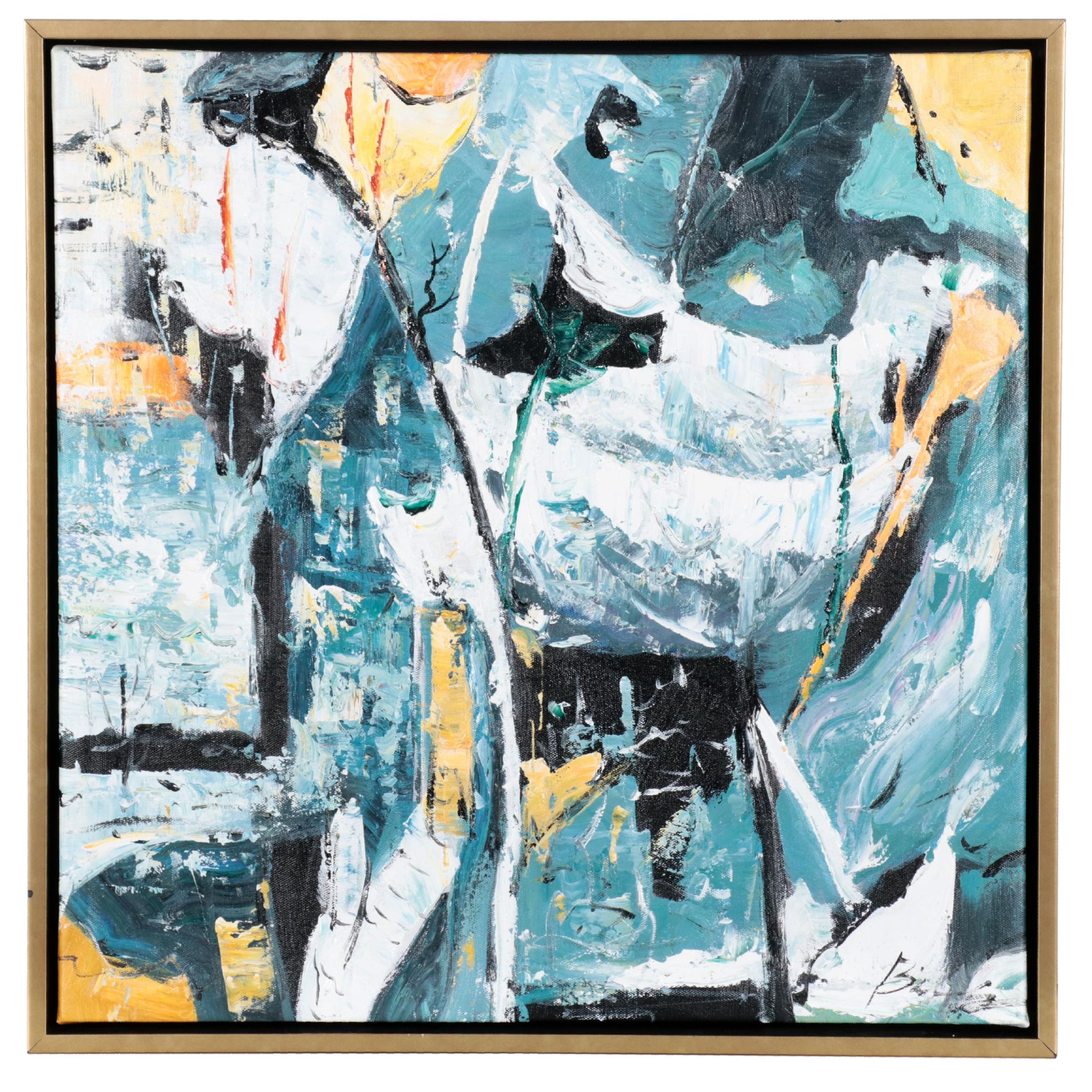 Bing Non-Objective Abstract Acrylic Painting