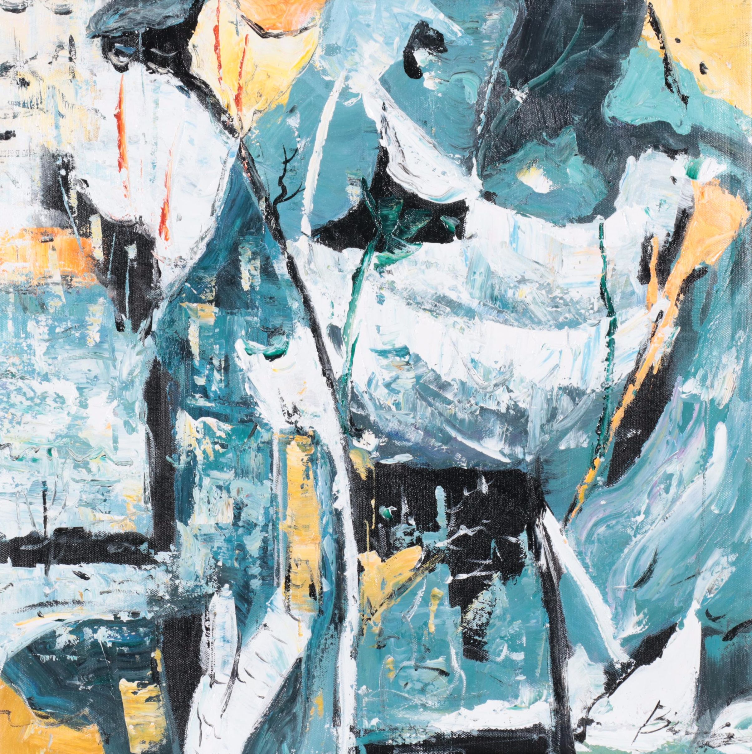 Bing Non-Objective Abstract Acrylic Painting