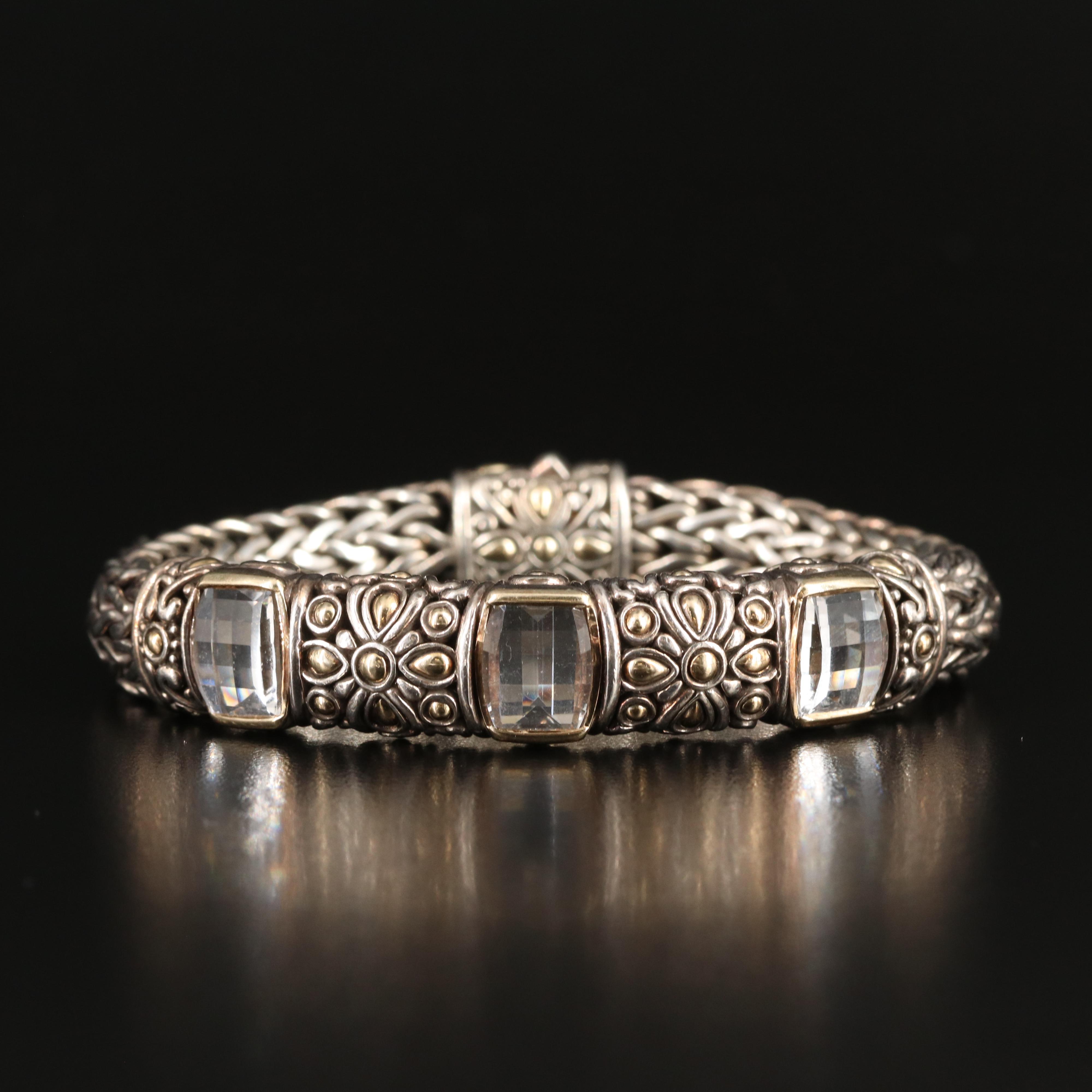 John Hardy "Batu Sari" Sterling Topaz Bracelet with 18K Accents