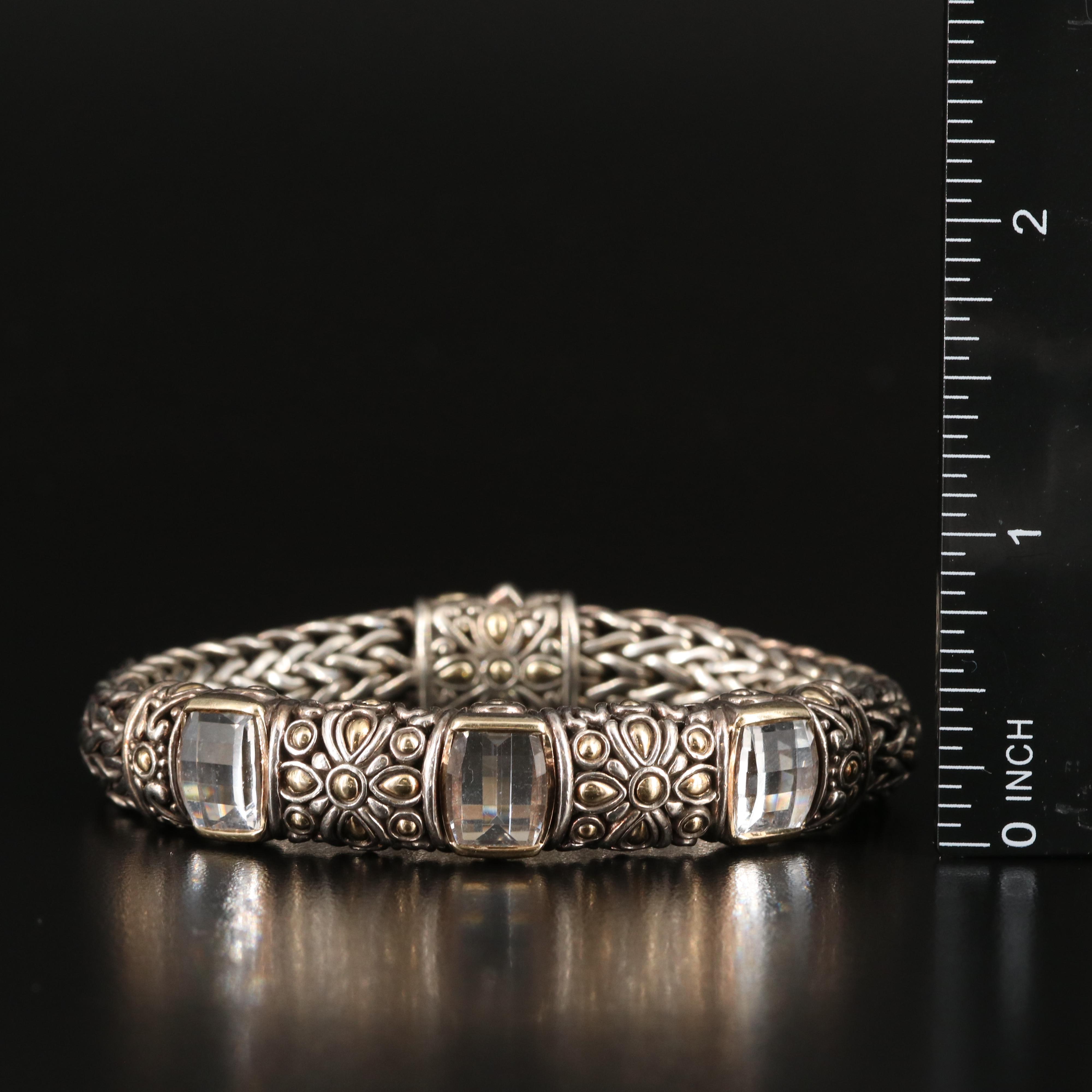 John Hardy "Batu Sari" Sterling Topaz Bracelet with 18K Accents