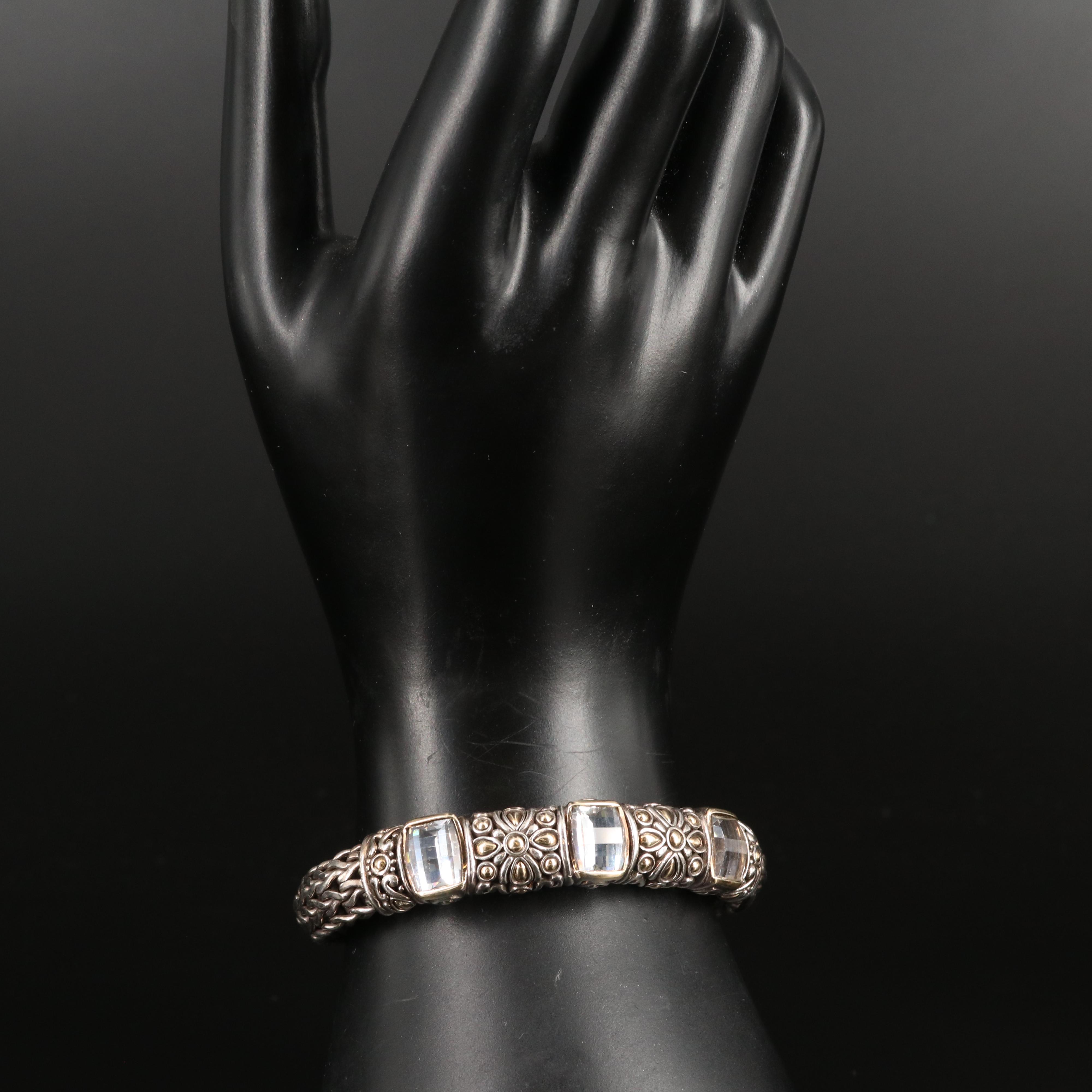 John Hardy "Batu Sari" Sterling Topaz Bracelet with 18K Accents