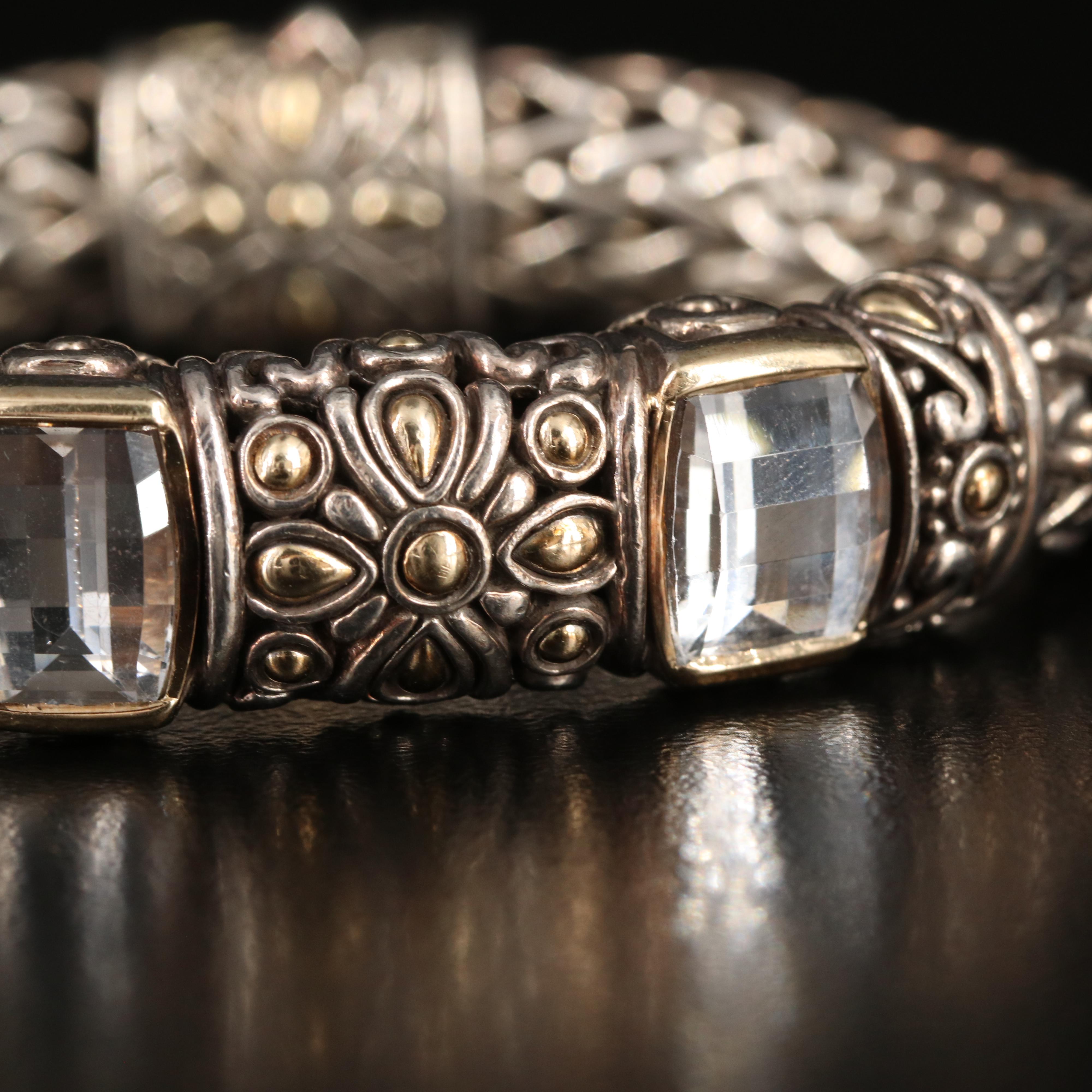 John Hardy "Batu Sari" Sterling Topaz Bracelet with 18K Accents