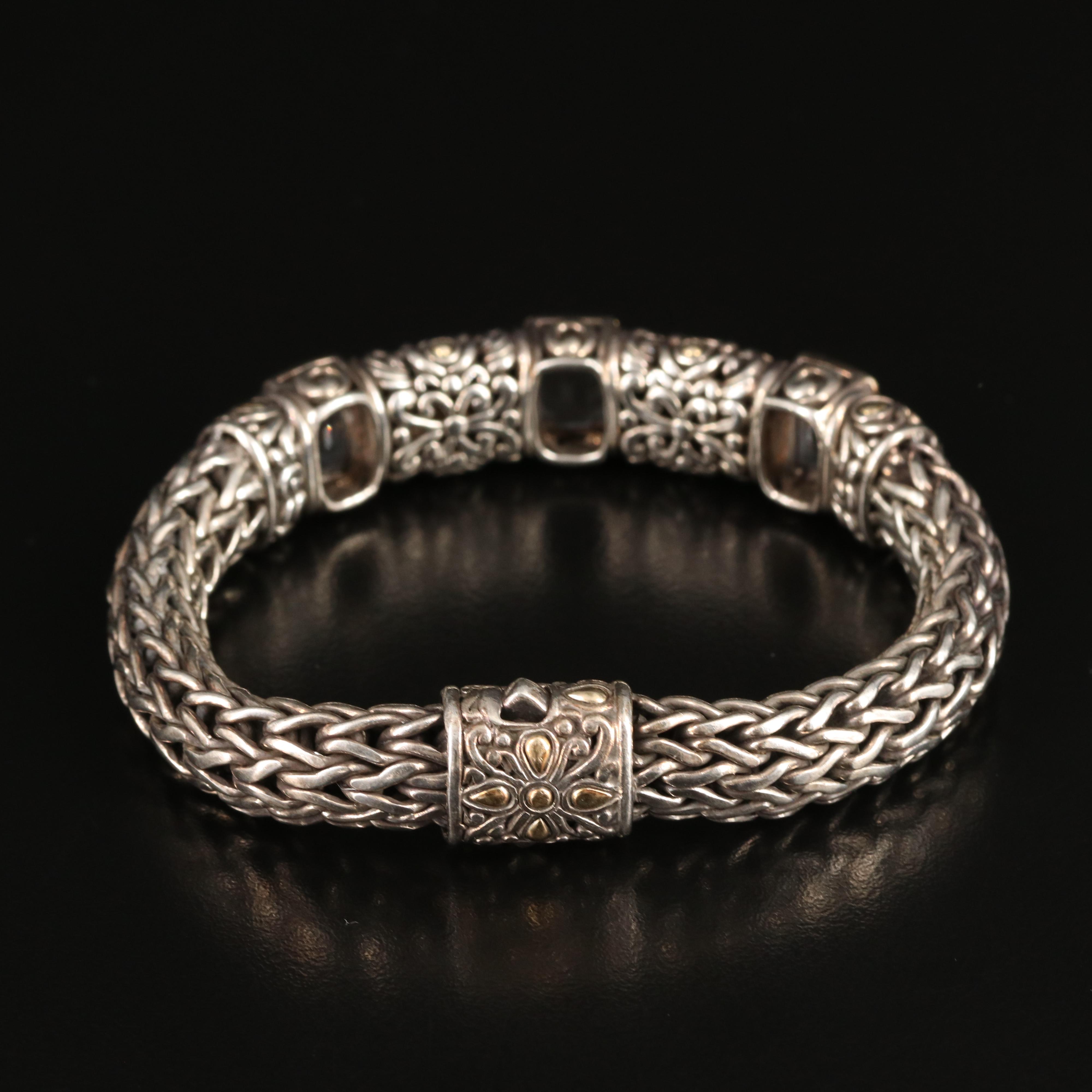 John Hardy "Batu Sari" Sterling Topaz Bracelet with 18K Accents