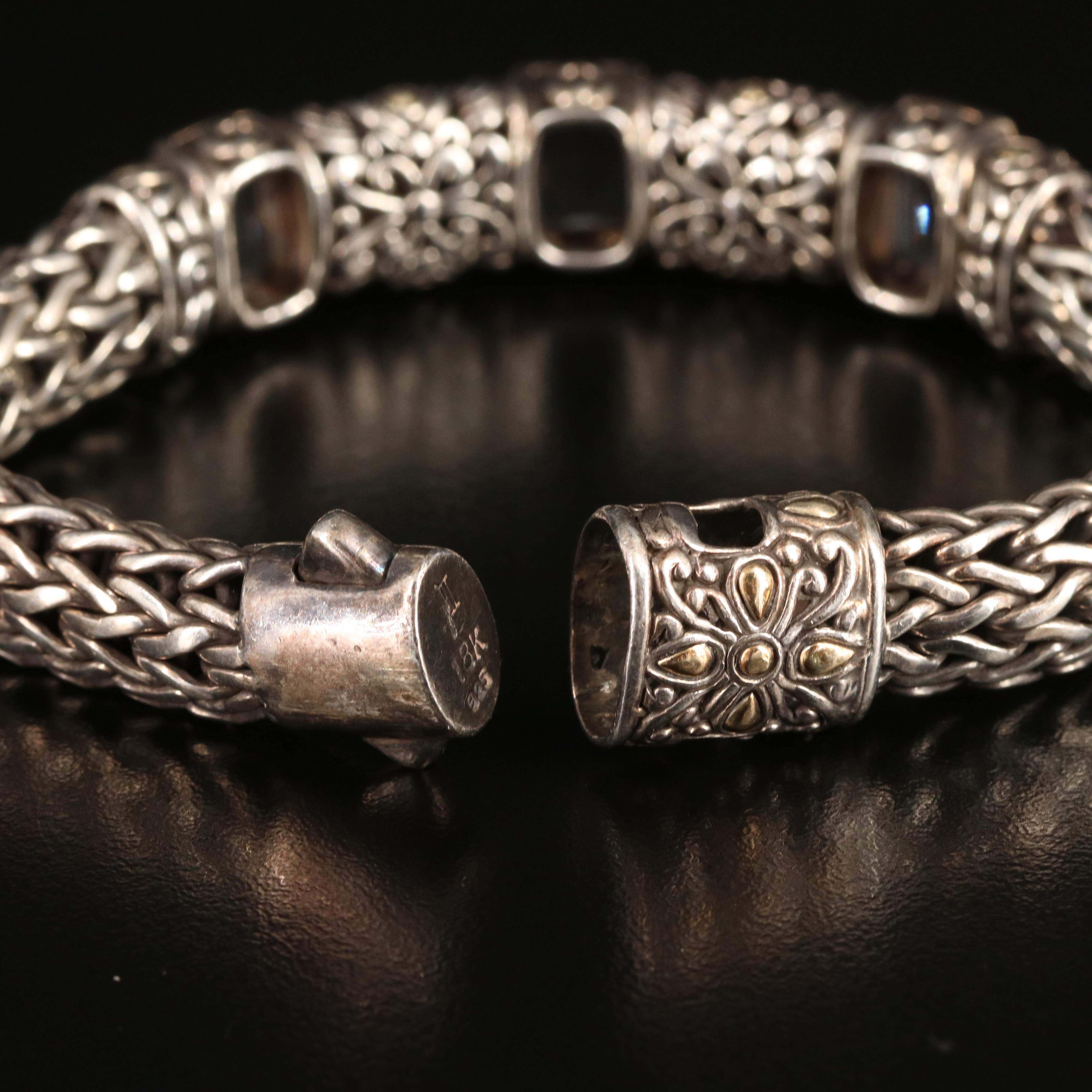 John Hardy "Batu Sari" Sterling Topaz Bracelet with 18K Accents