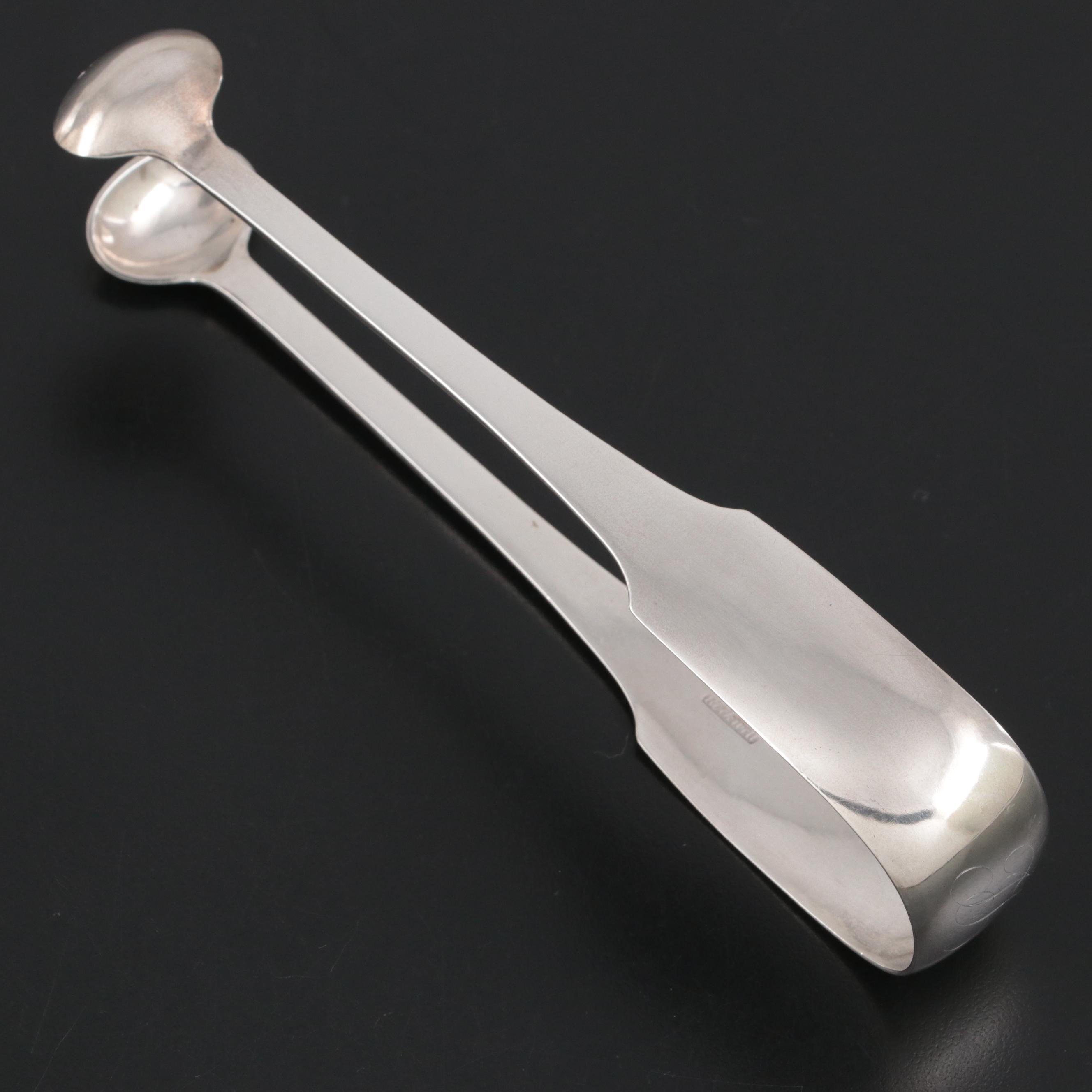 Thomas Rockwell of New London Coin Silver Tongs, Late 18th Century
