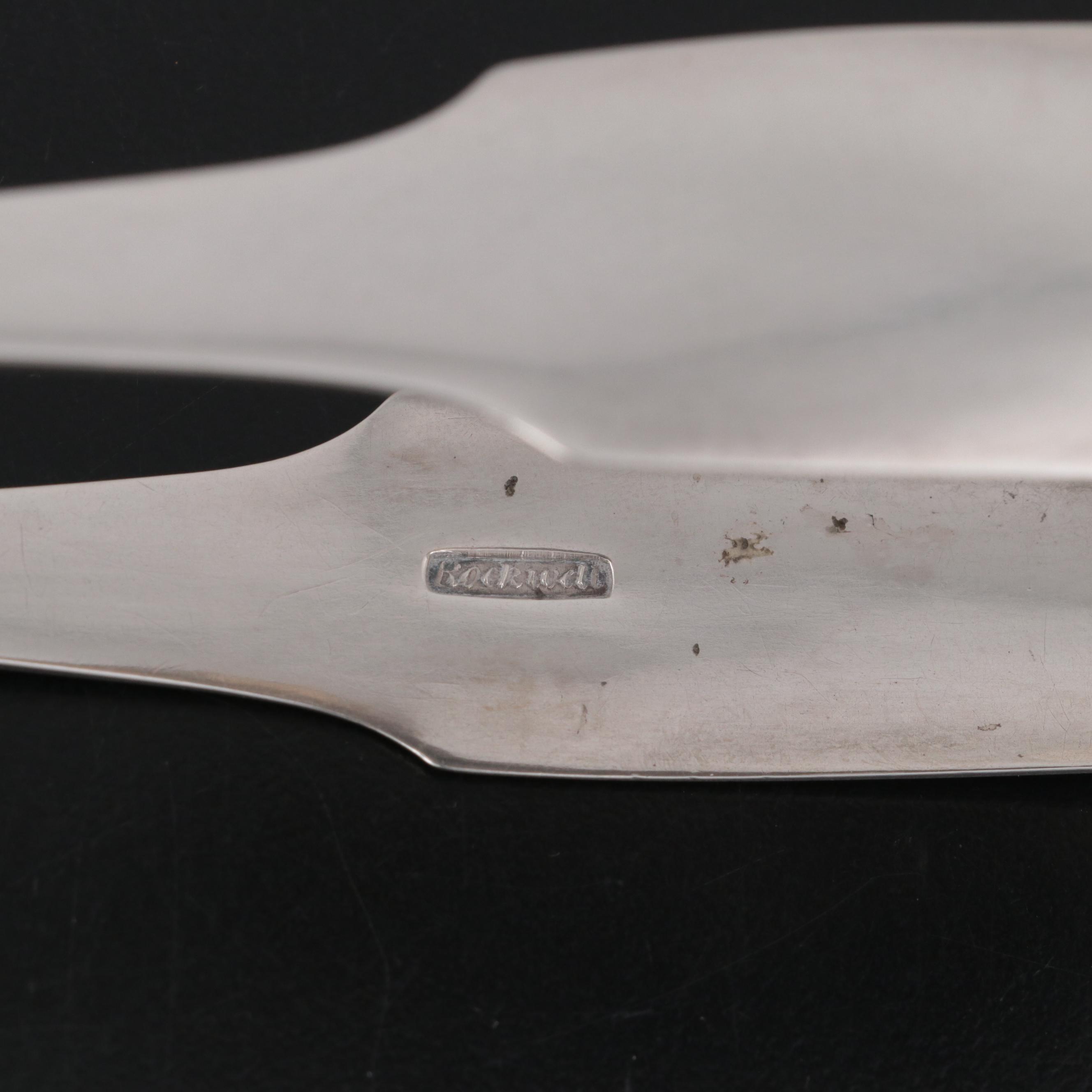 Thomas Rockwell of New London Coin Silver Tongs, Late 18th Century