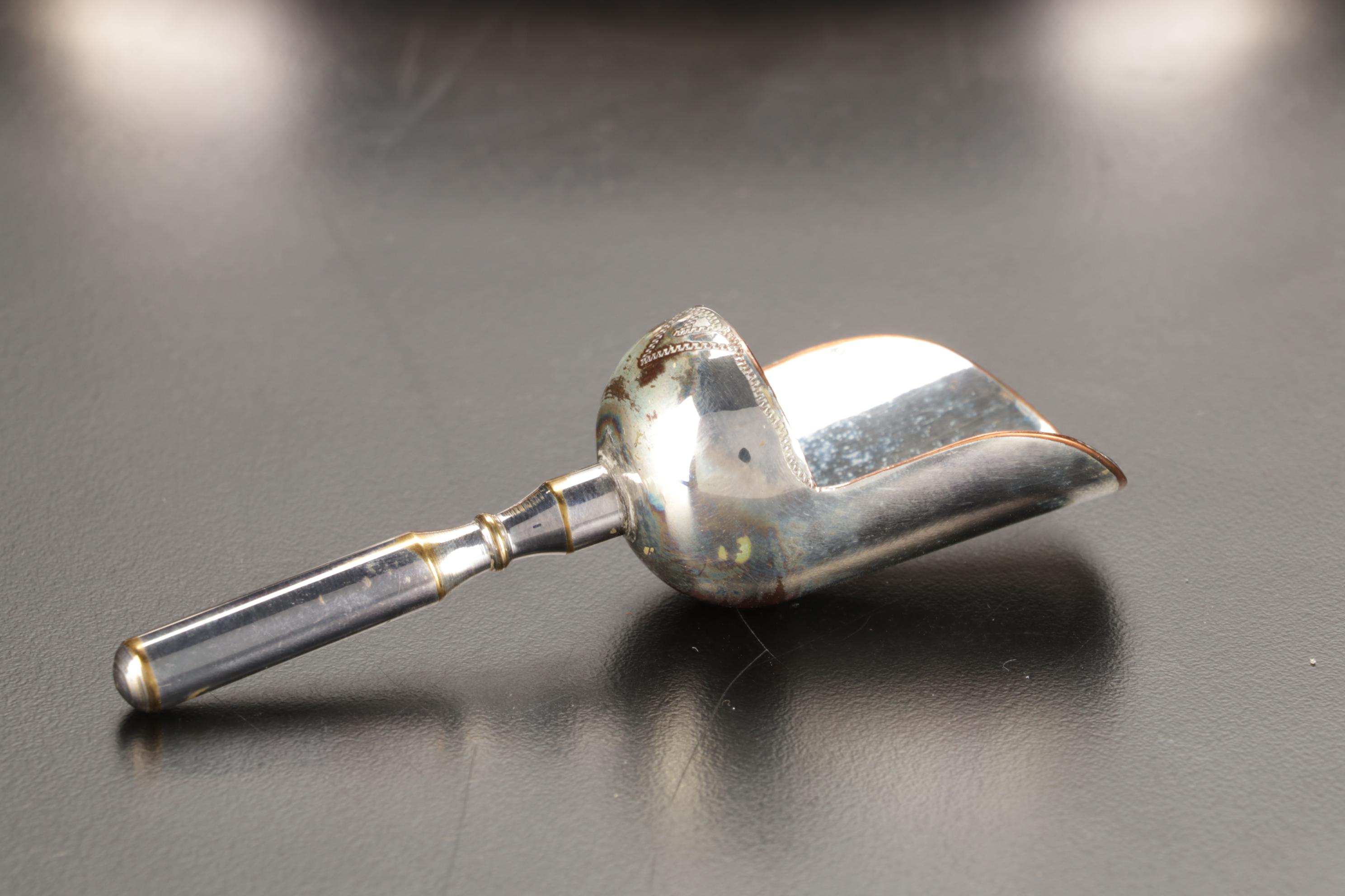 Silver Plate Biscuit Box, Scuttle Salt Cellar, Silent Butlers, and More