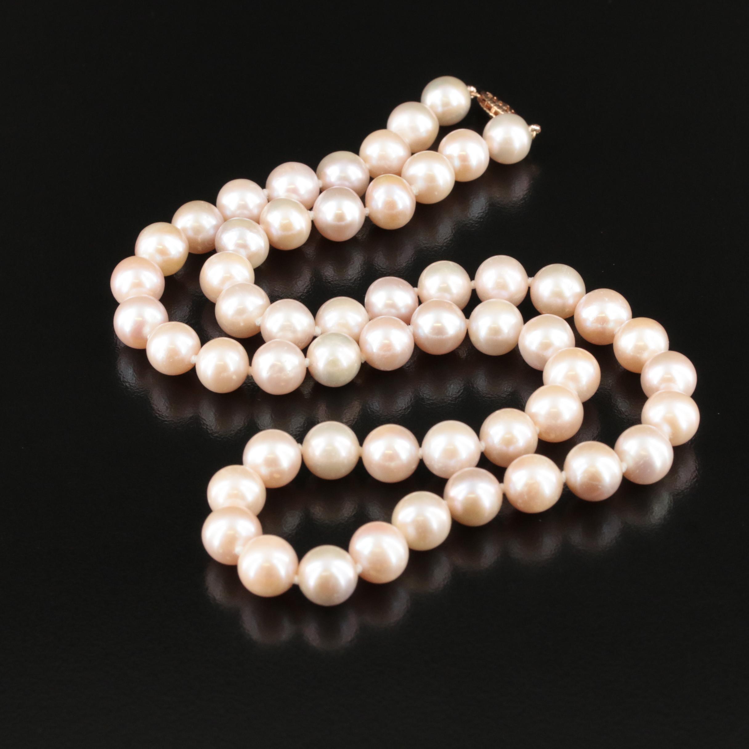 Pearl Necklace with 14K Clasp