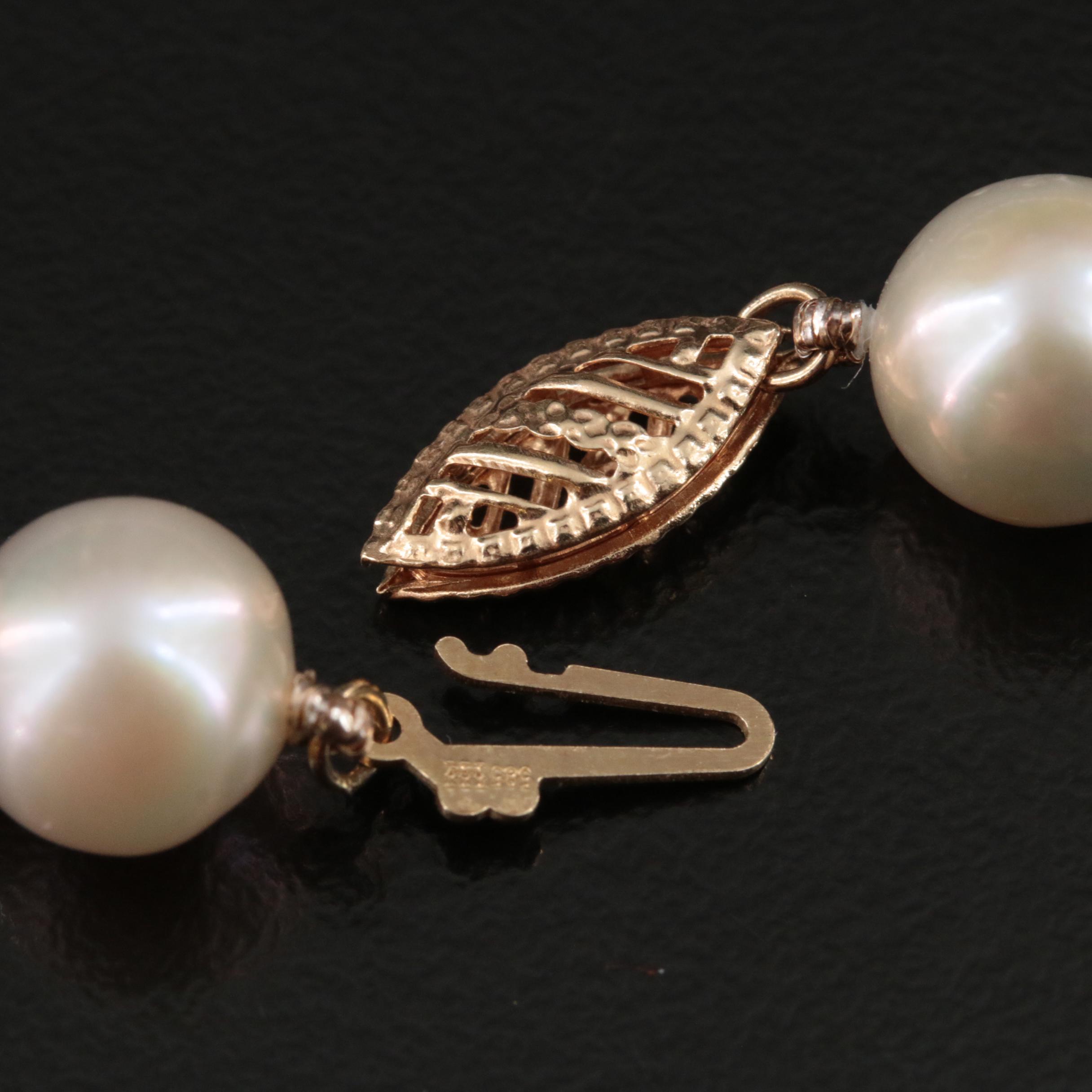 Pearl Necklace with 14K Clasp