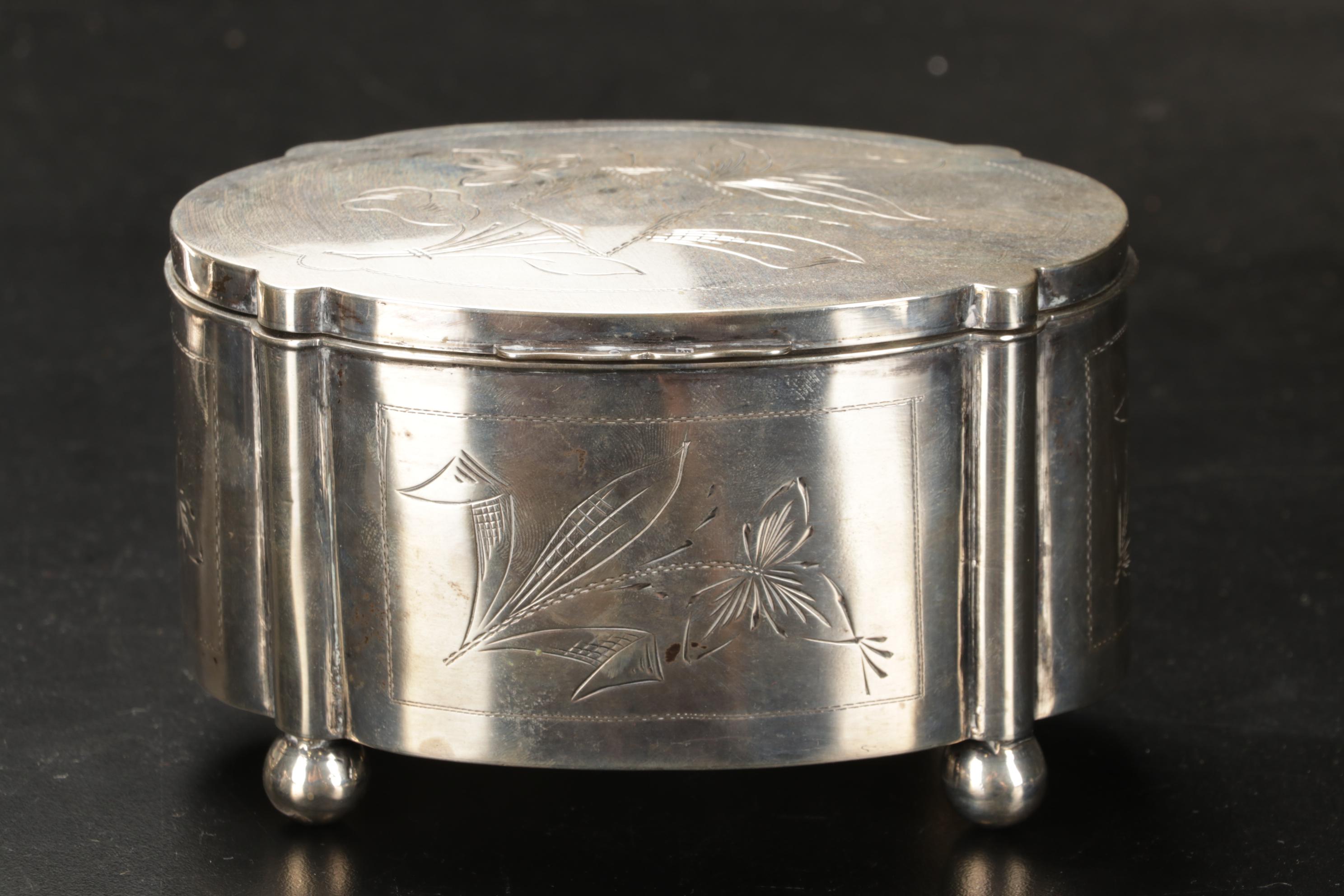 Silver Plate Biscuit Box, Scuttle Salt Cellar, Silent Butlers, and More