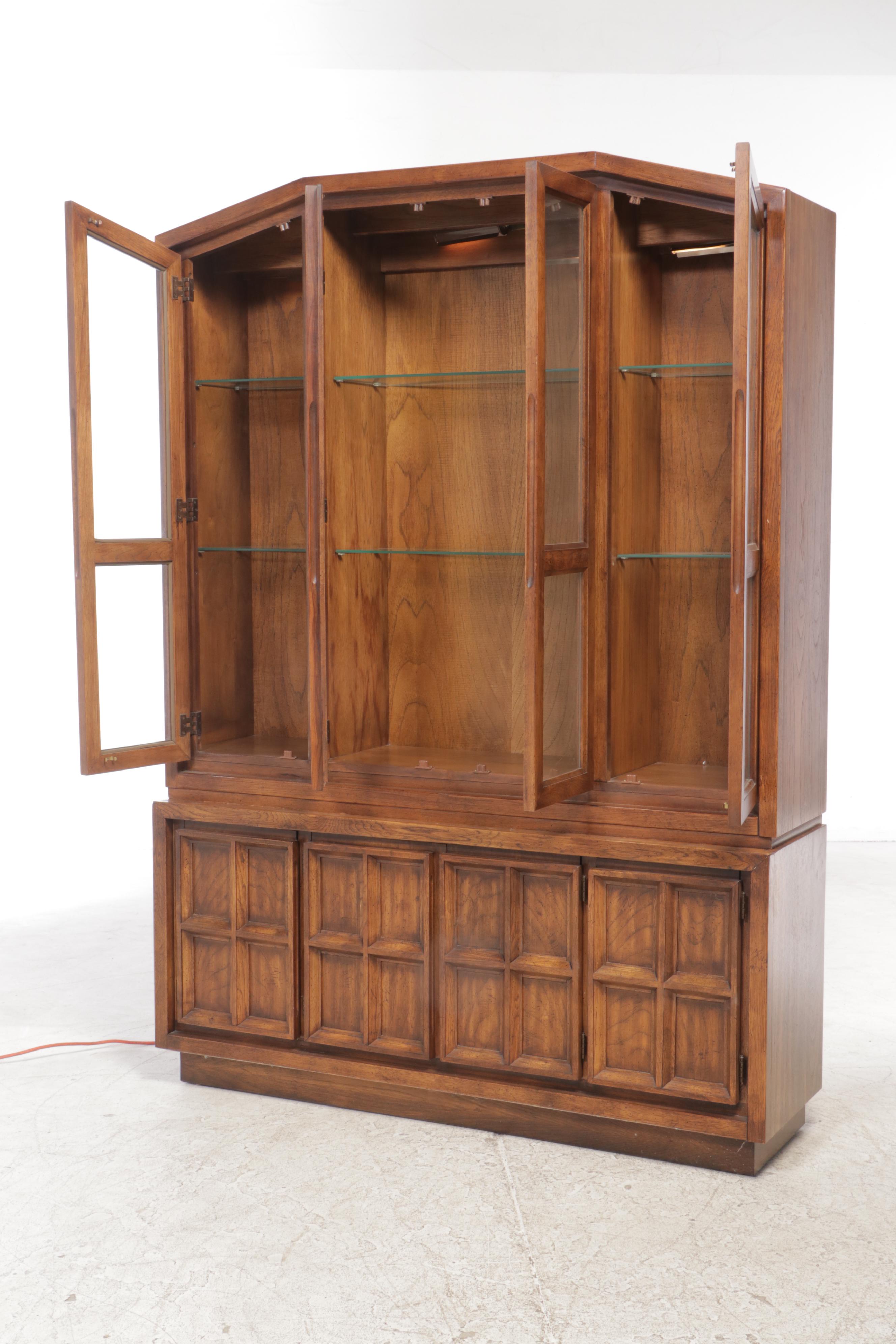 American of Martinsville Oak China Cabinet