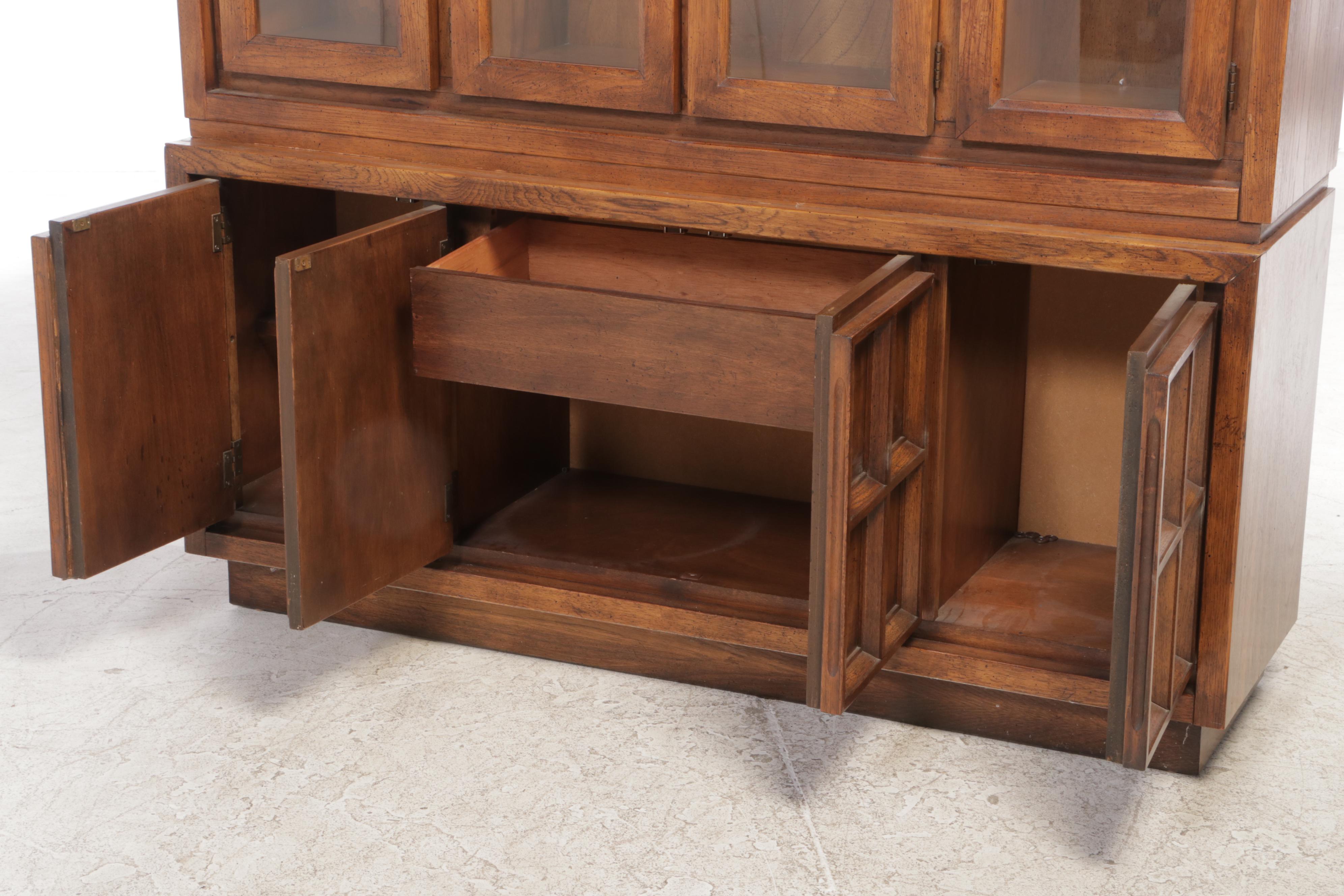 American of Martinsville Oak China Cabinet