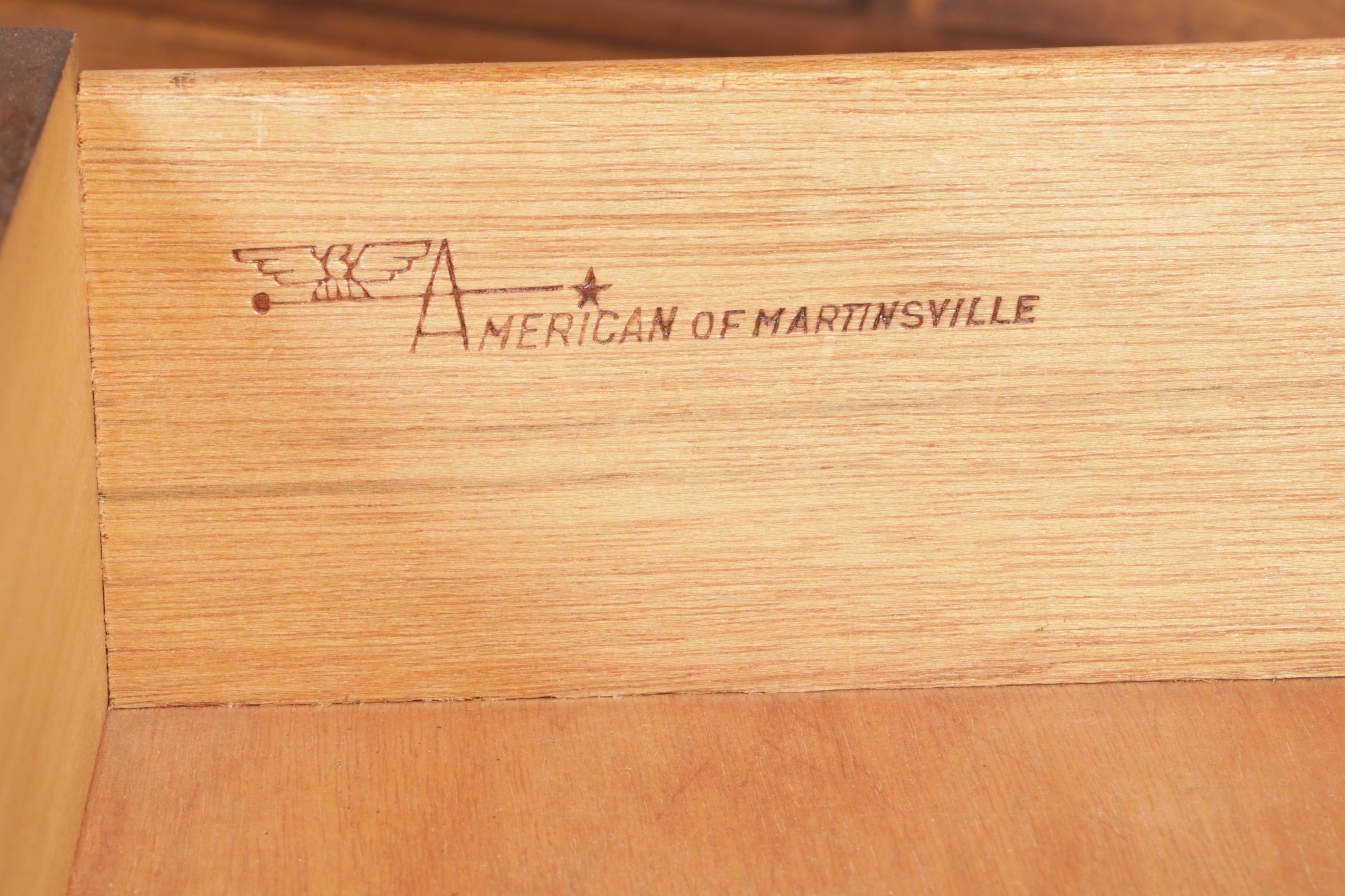 American of Martinsville Oak China Cabinet