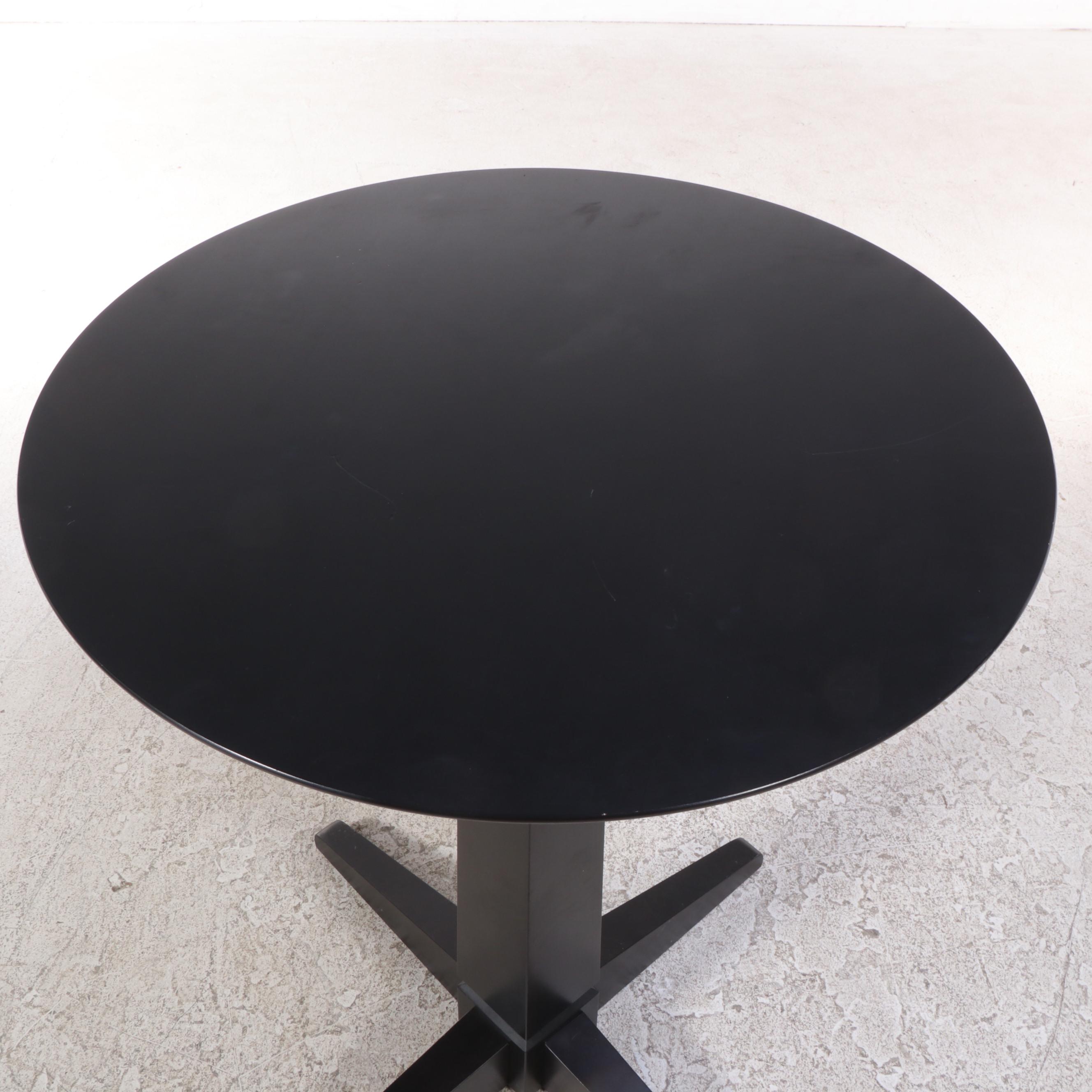 Contemporary High-Top Round Table with Swivel Bar Stools