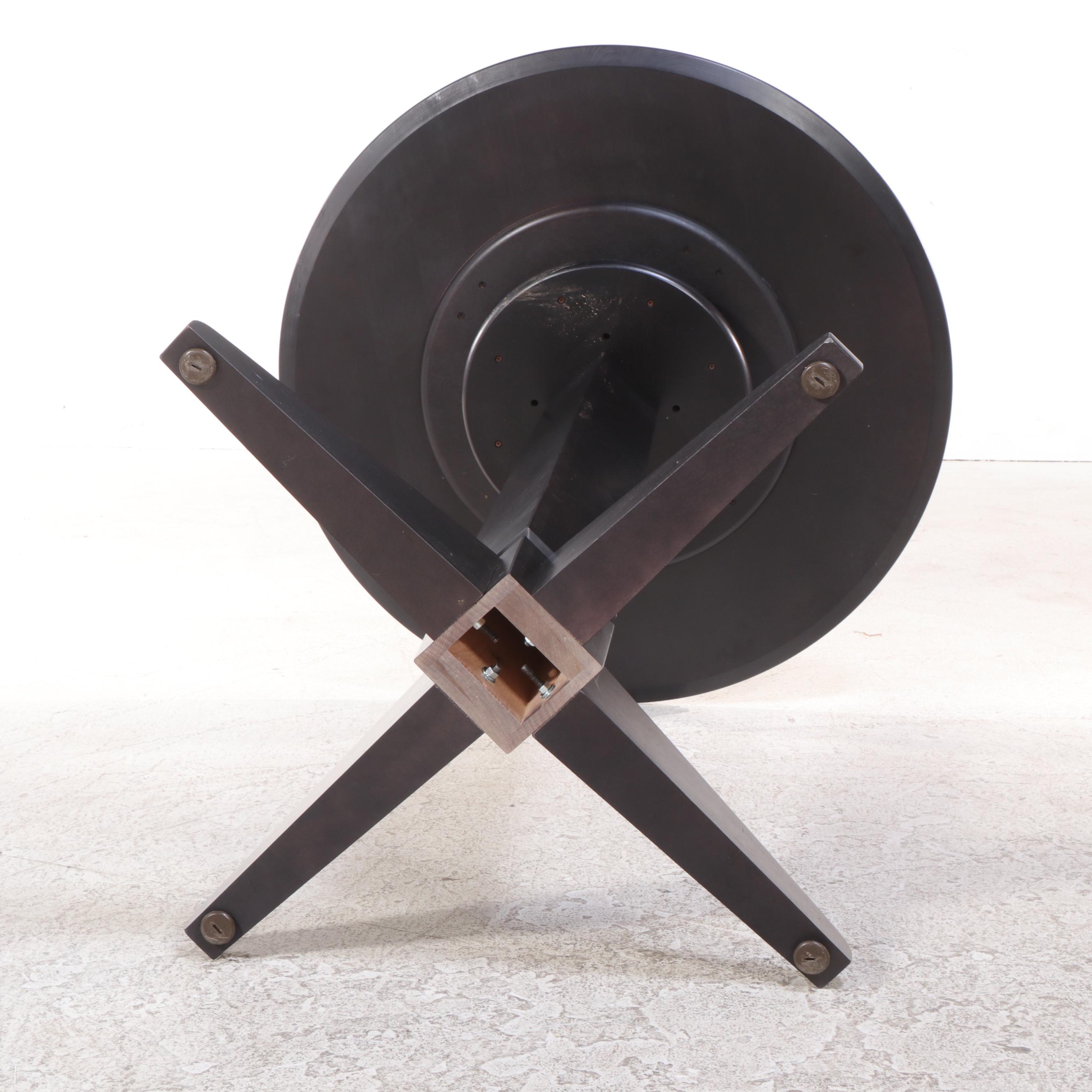 Contemporary High-Top Round Table with Swivel Bar Stools