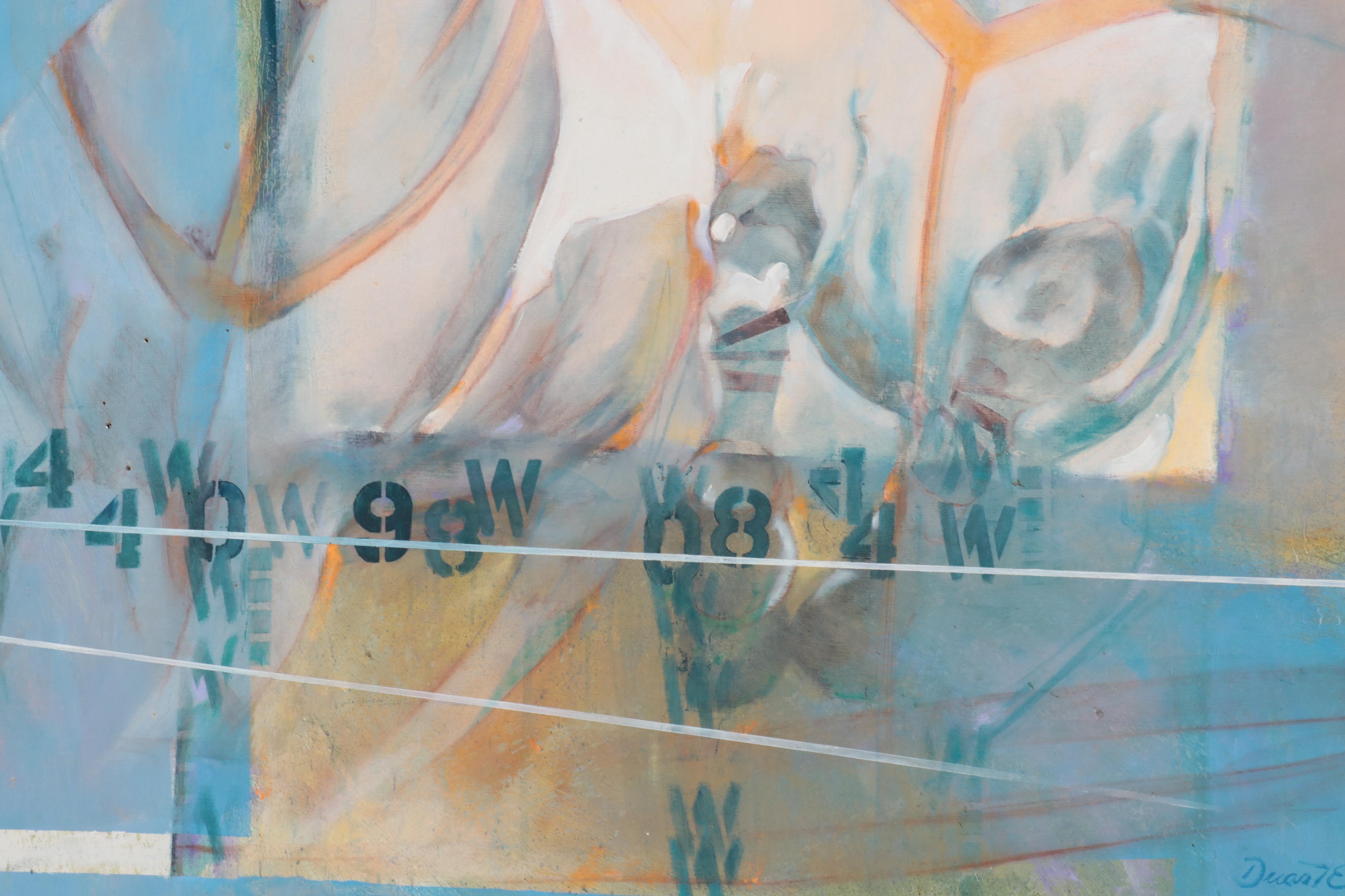 Dalva Duarte Large-Scale Oil Painting of Galloping Horses, Circa 1989