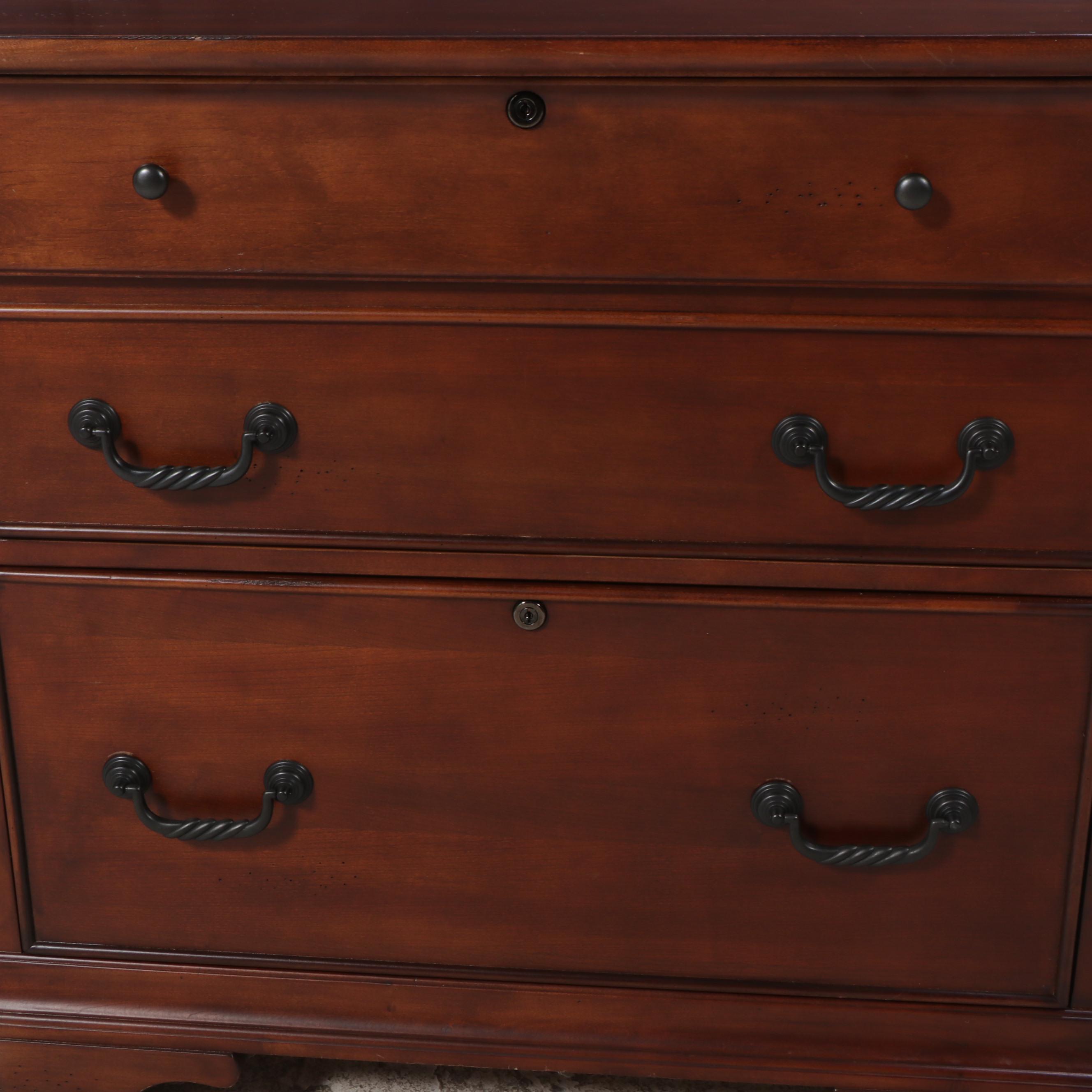 Cherry Finish Lateral File Cabinet