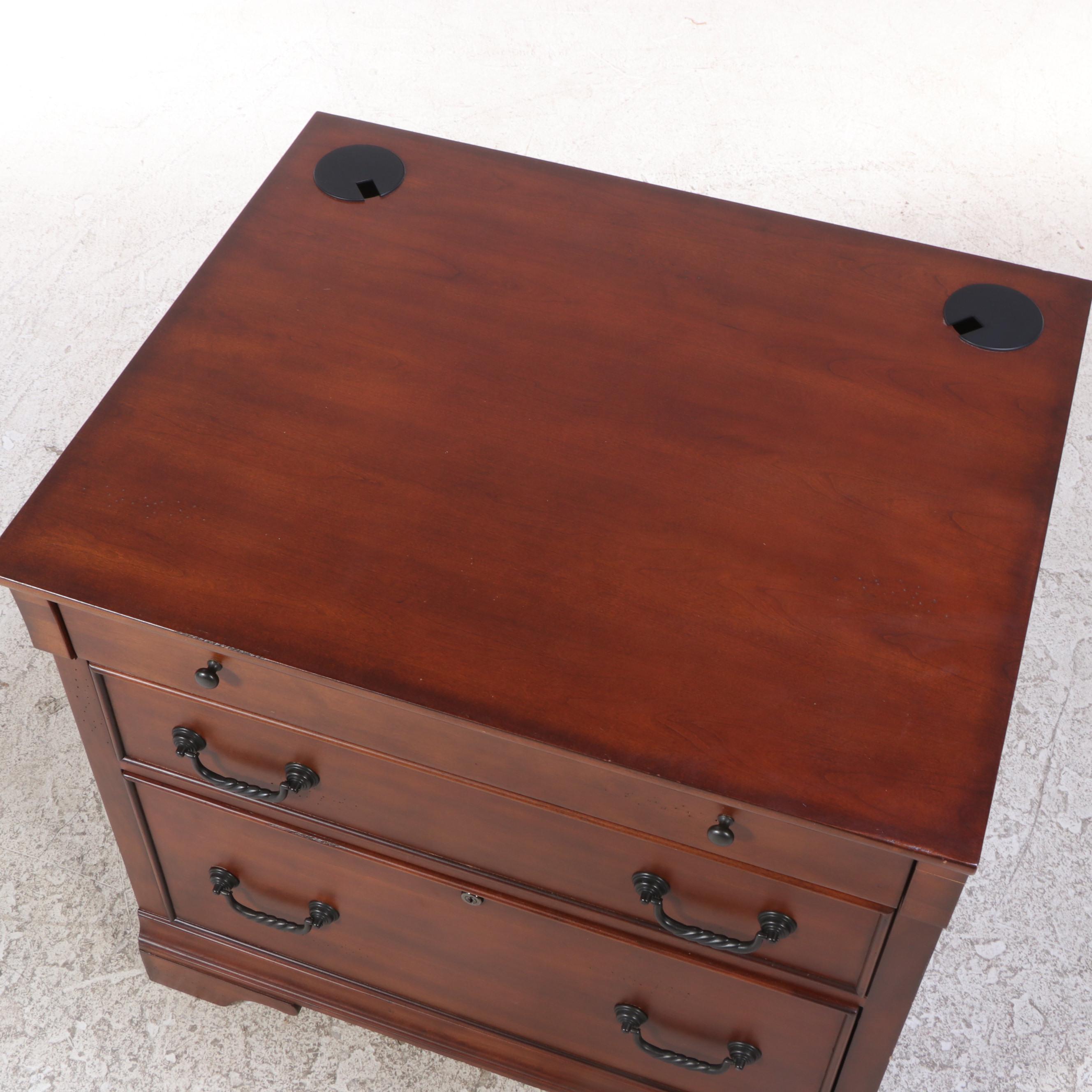 Cherry Finish Lateral File Cabinet