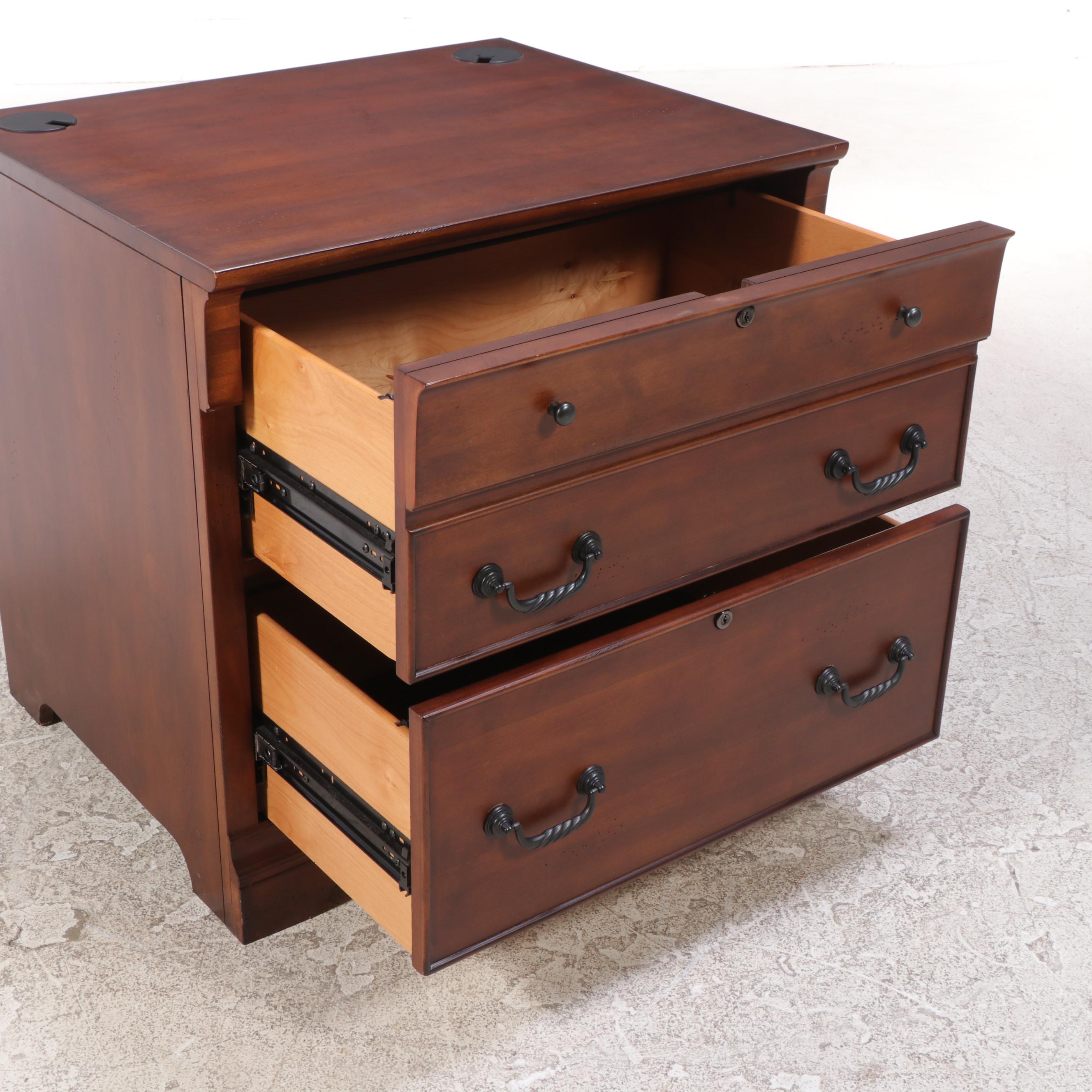 Cherry Finish Lateral File Cabinet