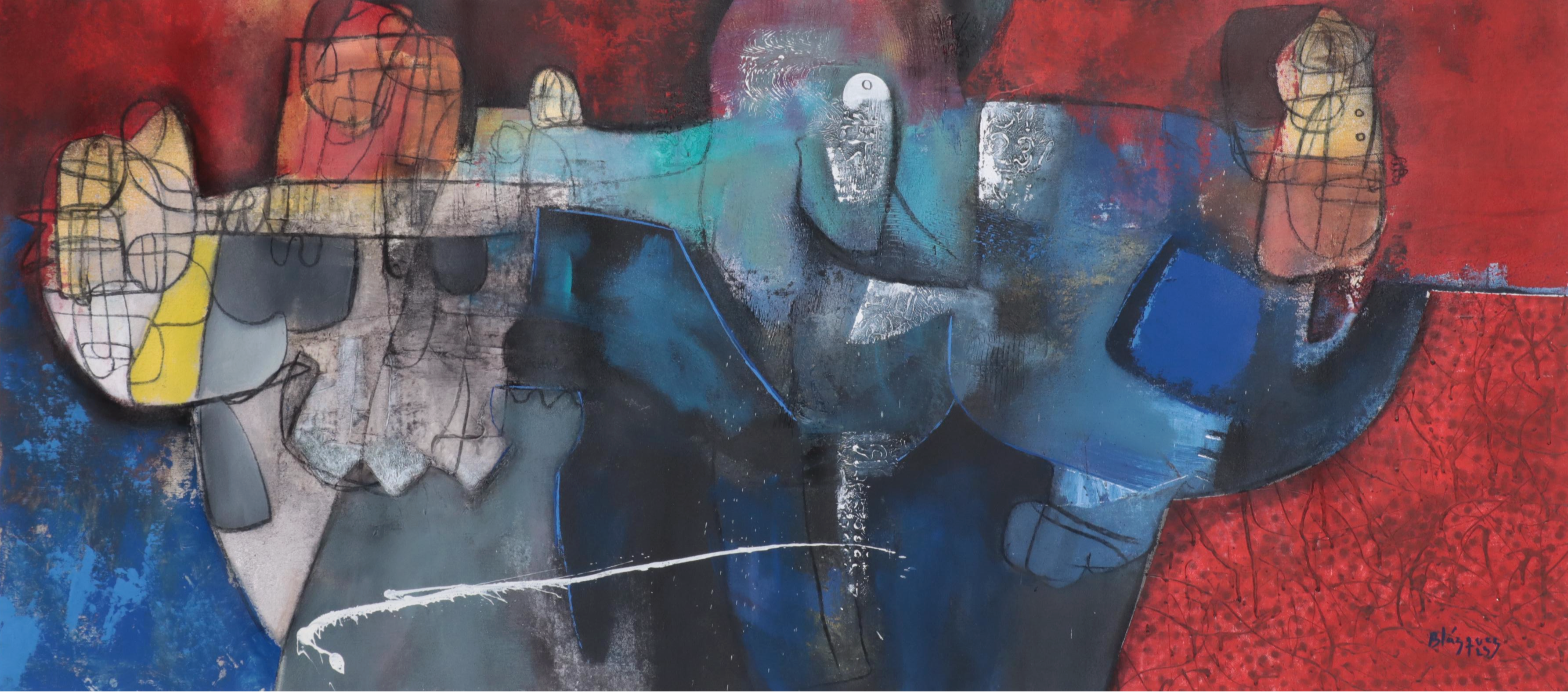 Michel Blázquez Large-Scale Acrylic and Oil Painting "Time Traveler," 2023