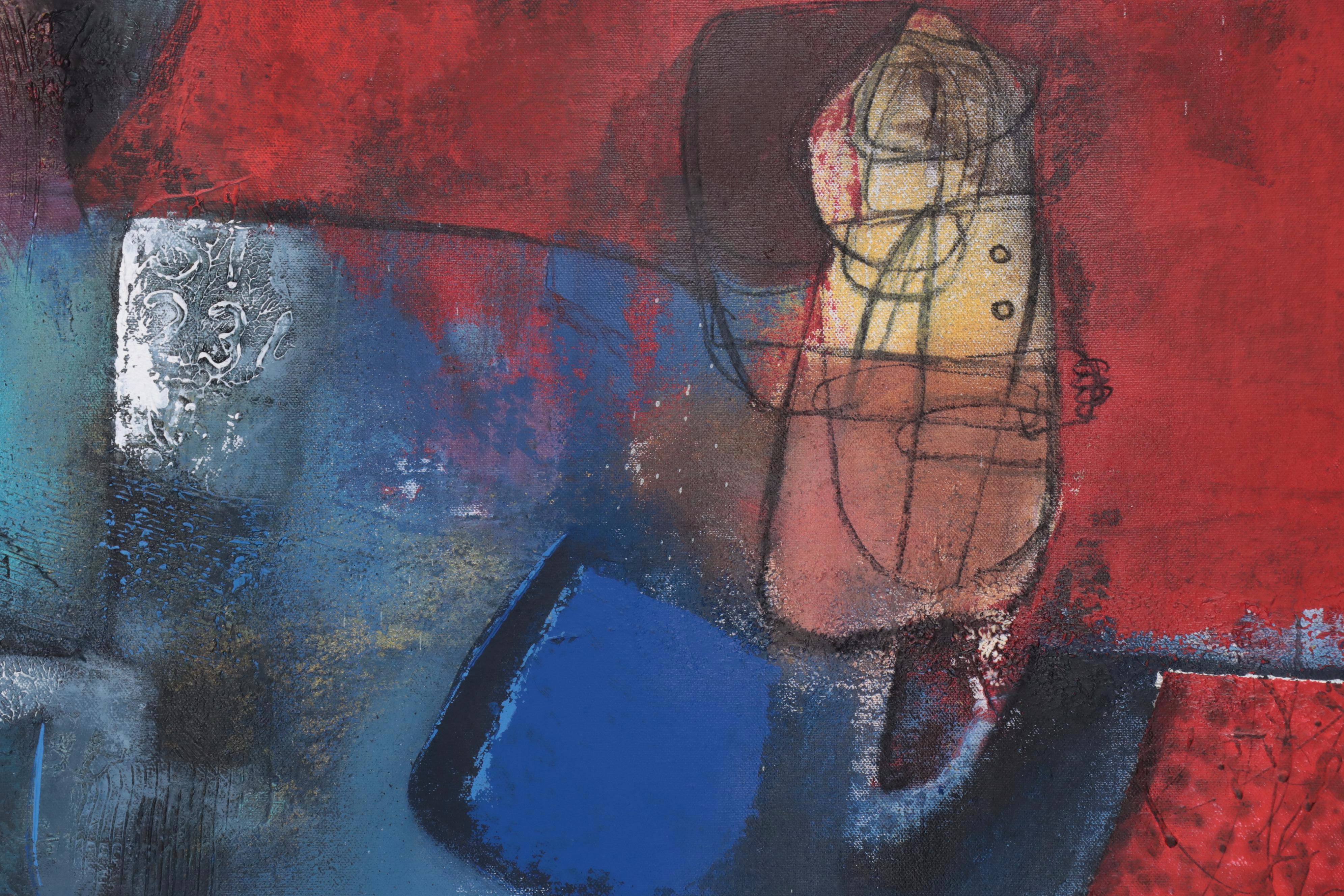 Michel Blázquez Large-Scale Acrylic and Oil Painting "Time Traveler," 2023