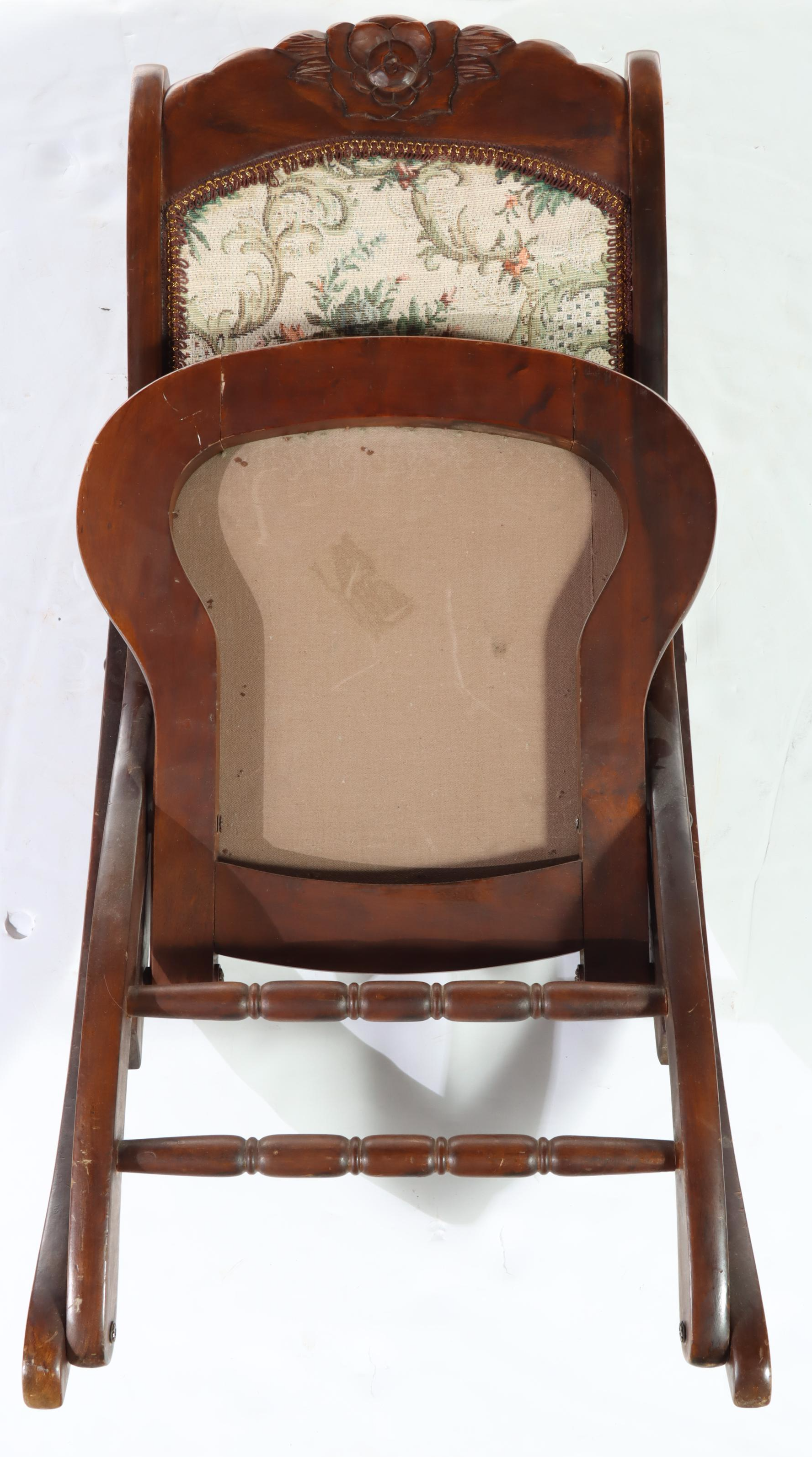 Victorian Oak Rocker Plus Folding Example, Late 19th Century and Later
