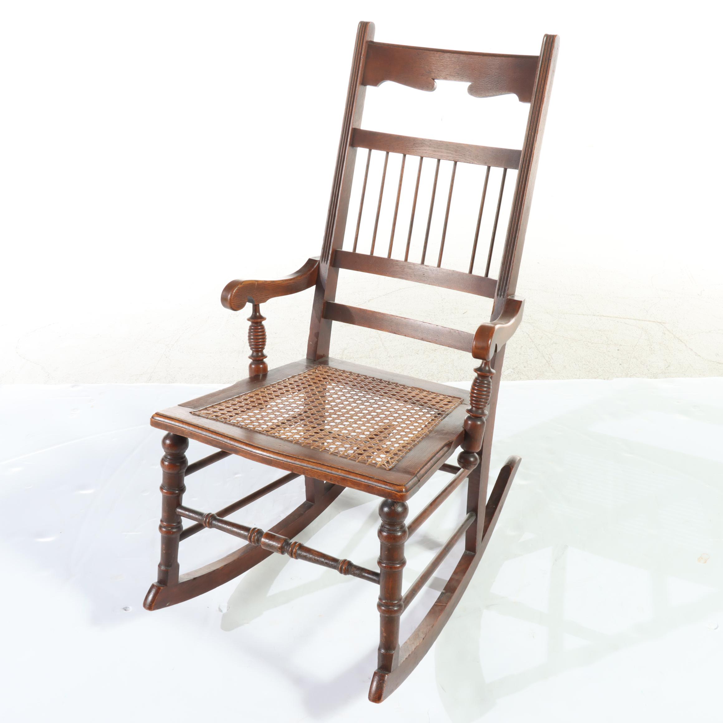 Victorian Oak Rocker Plus Folding Example, Late 19th Century and Later